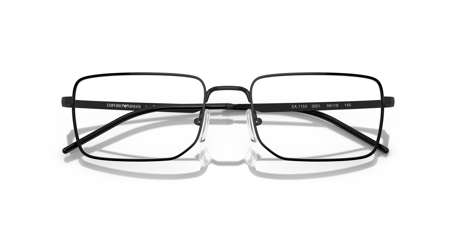 EA1153 Matte Black MetalEyeglass Frames for Glasses Direct, Closed View