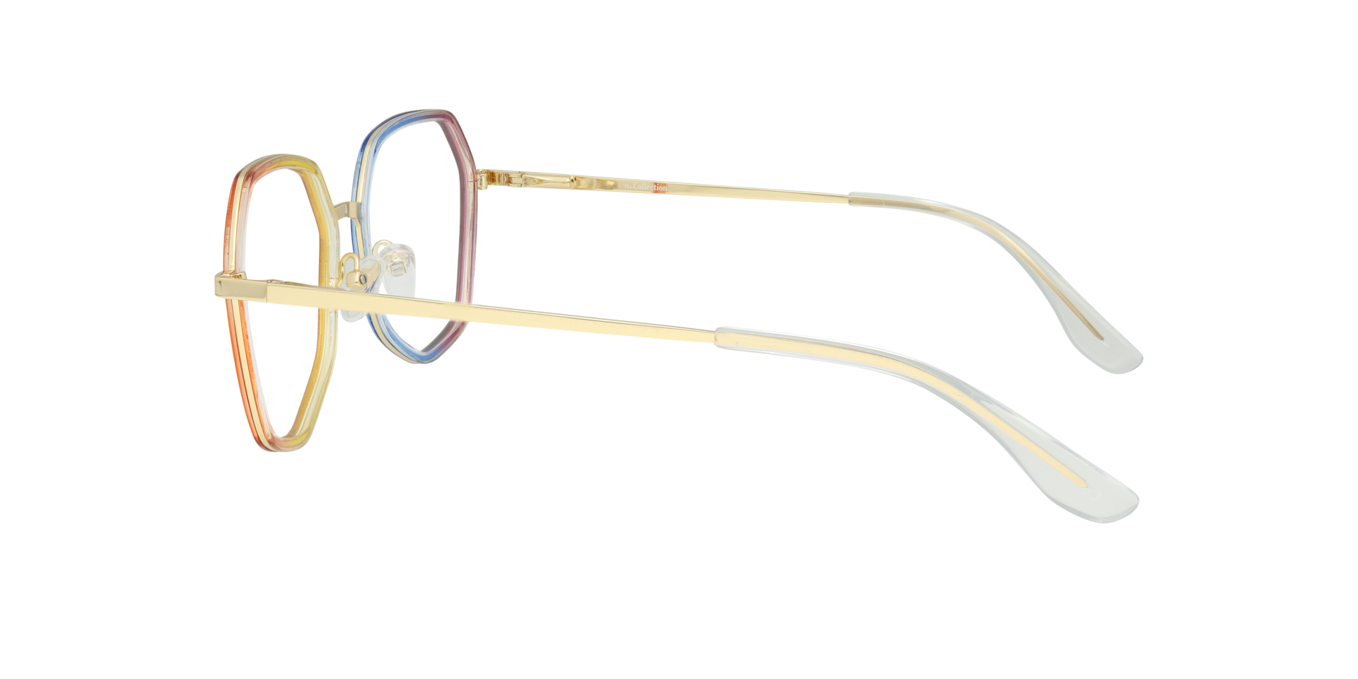 Proud Rainbow & Shiny Gold MetalSunglass Frames for Glasses Direct, Side View