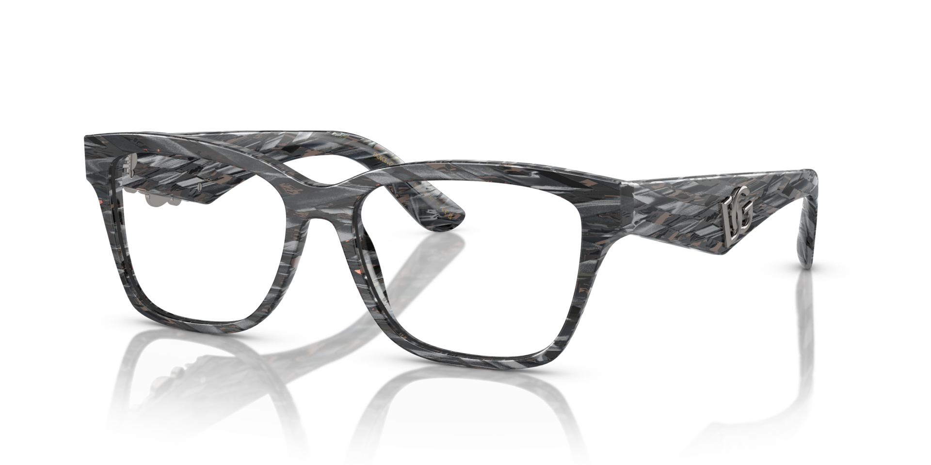 DG3370 Striped Black AcetateEyeglass Frames for Glasses Direct, Angle View