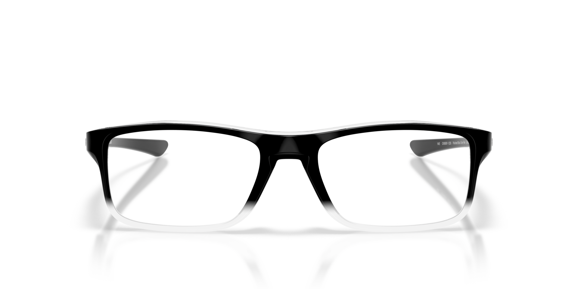 Plank 2.0 Polished Black Clear Fade PlasticEyeglass Frames for Glasses Direct, Front View