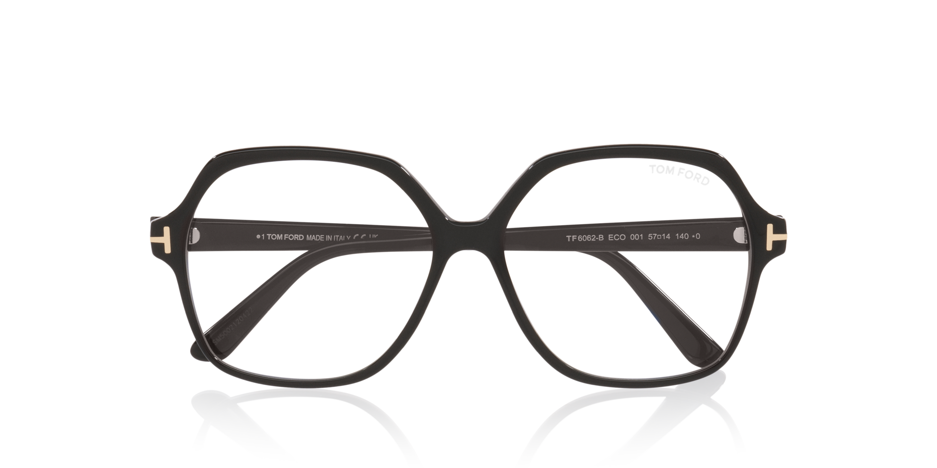 FT6062-B Black Shiny AcetateEyeglass Frames for Glasses Direct, Closed View