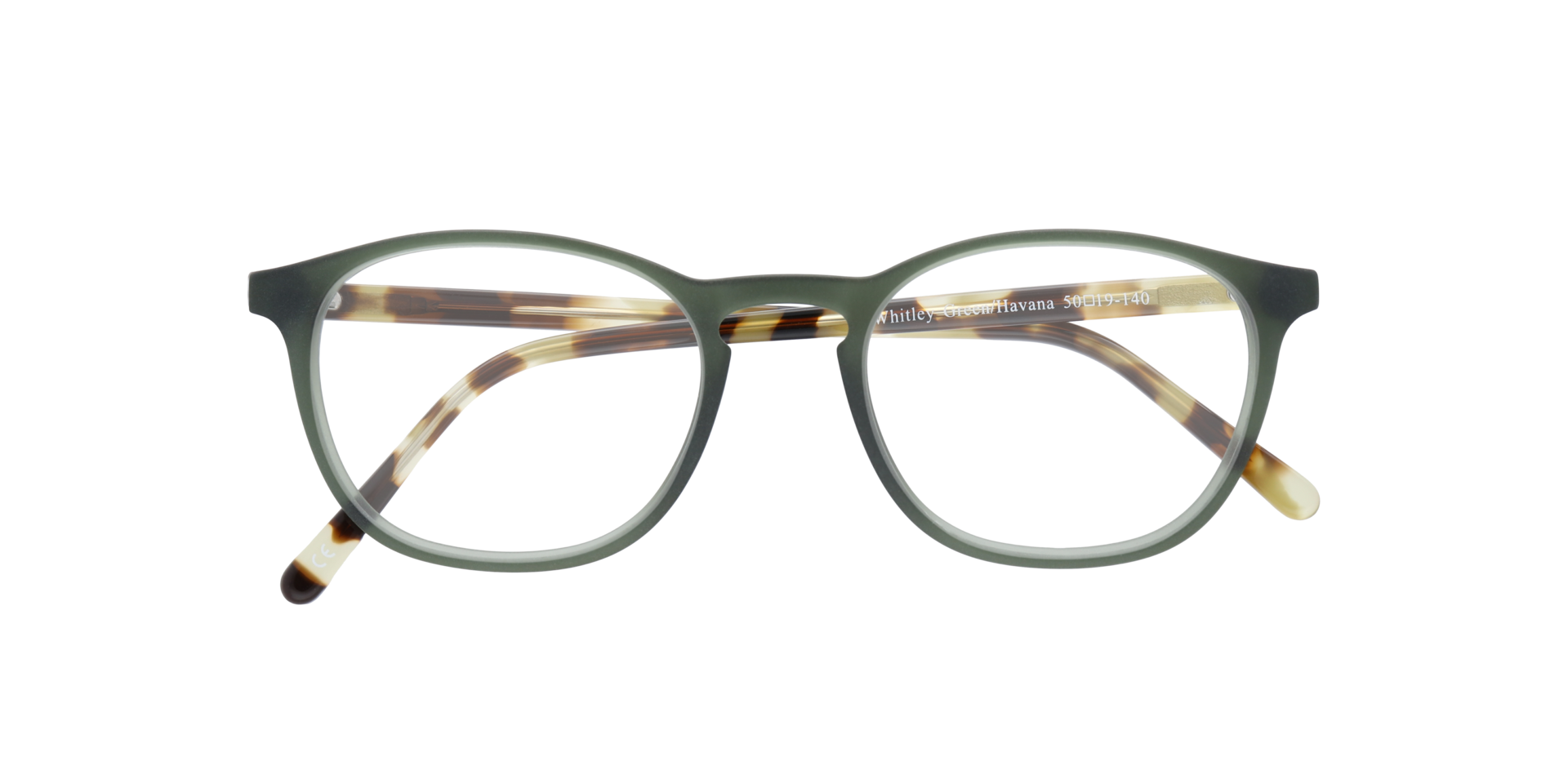Whitley Green & Havana AcetateEyeglass Frames for Glasses Direct, Closed View