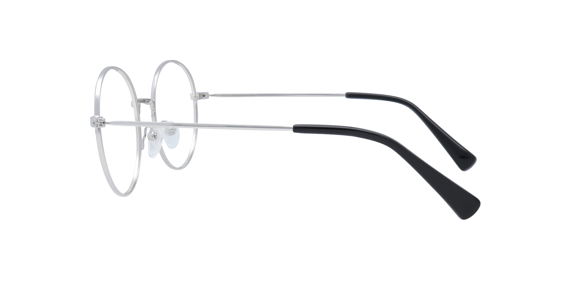 Everly Shiny Silver MetalEyeglass Frames for Glasses Direct, Side View
