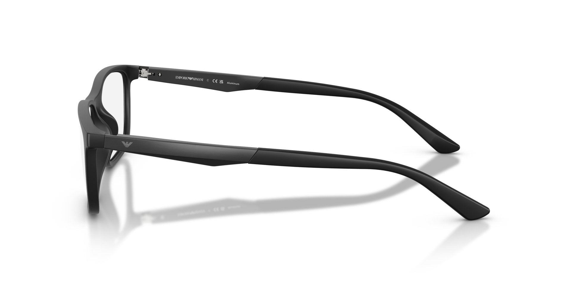EA3280U Matte Black PlasticEyeglass Frames for Glasses Direct, Side View