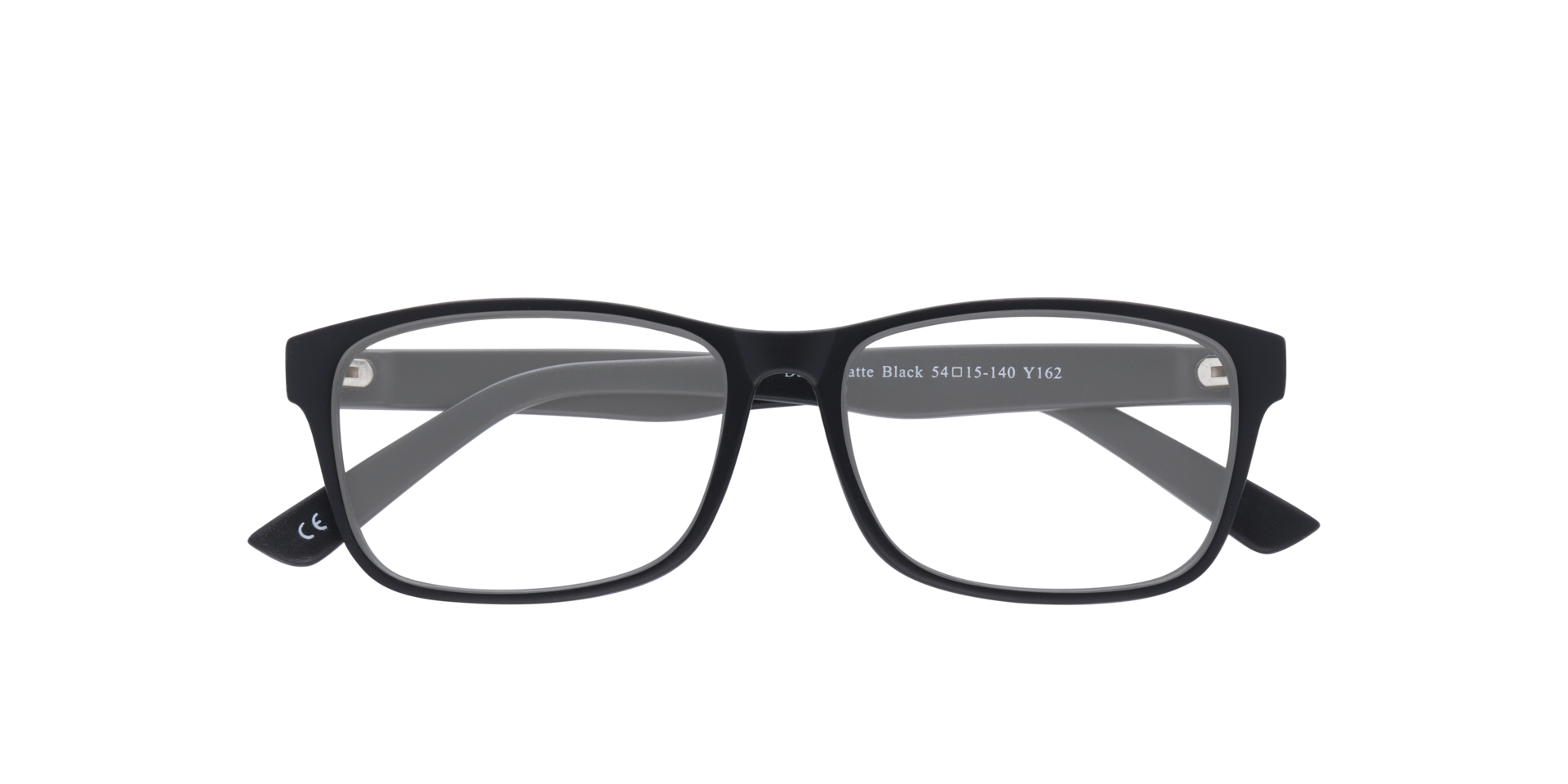 Dario Matte Black PlasticEyeglass Frames for Glasses Direct, Closed View