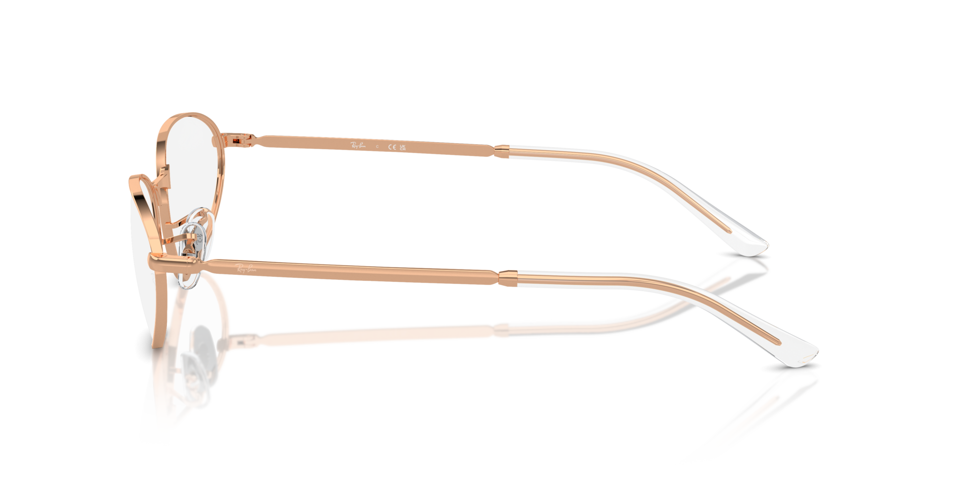 RB3734V Rose Gold MetalEyeglass Frames for Glasses Direct, Side View