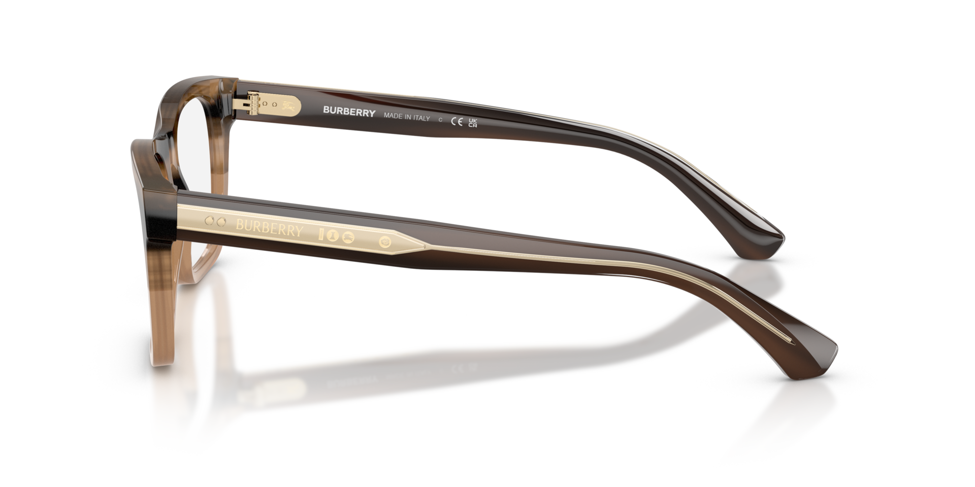 BE2445 Striped Beige AcetateEyeglass Frames for Glasses Direct, Side View