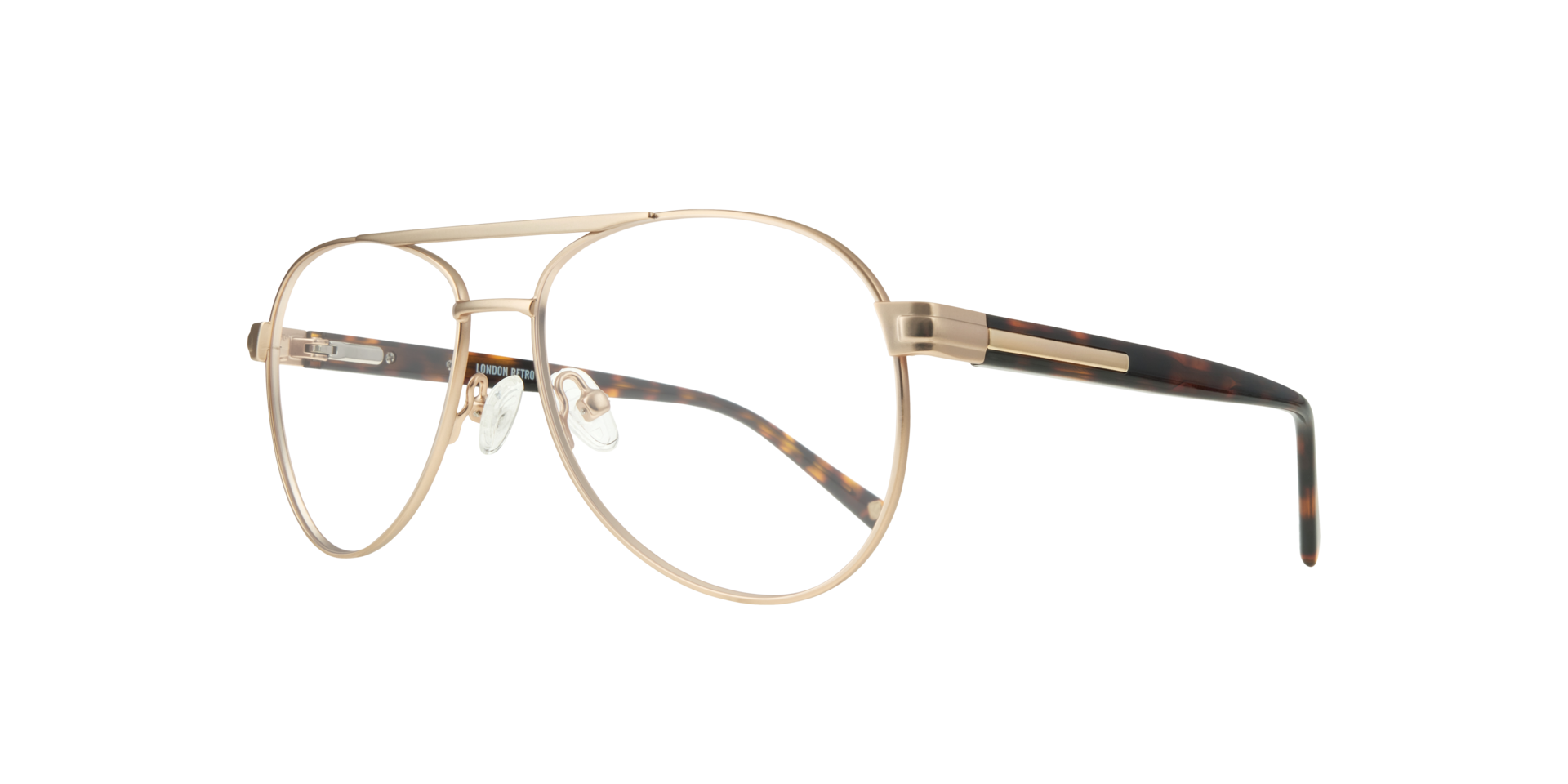 Jenson Matte Gold MetalEyeglass Frames for Glasses Direct, Angle View