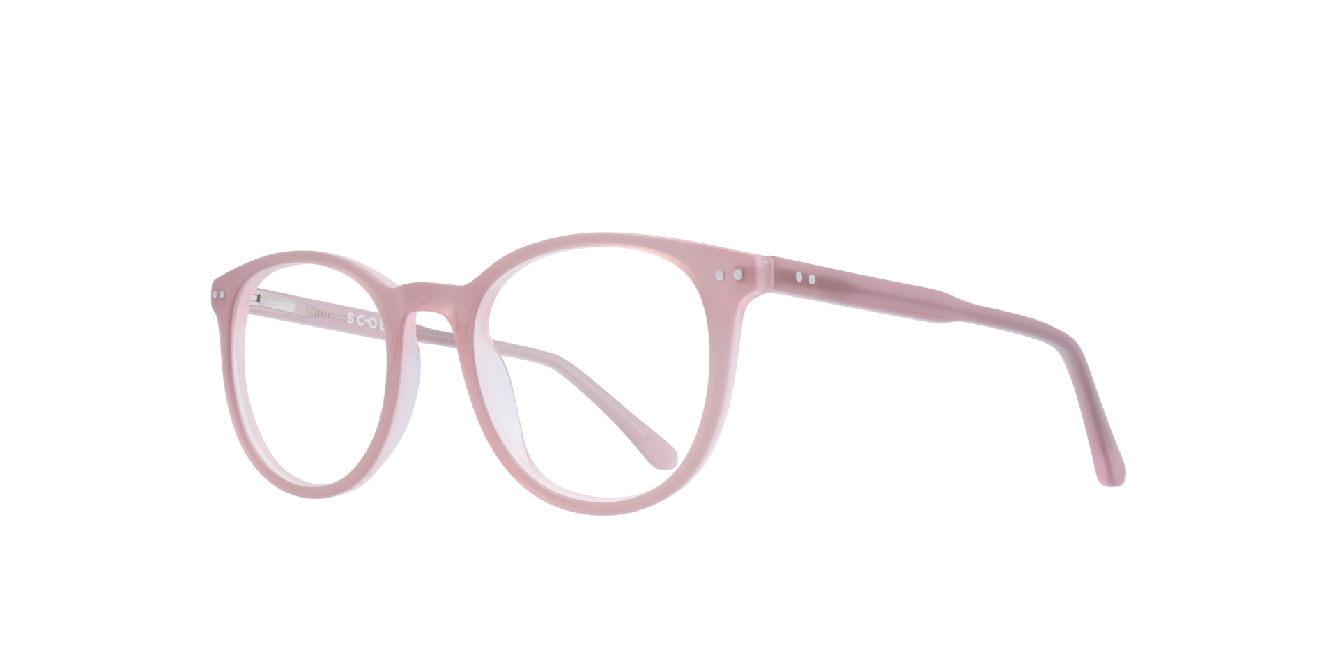 Dallas Shiny Milky Nude AcetateEyeglass Frames for Glasses Direct, Angle View