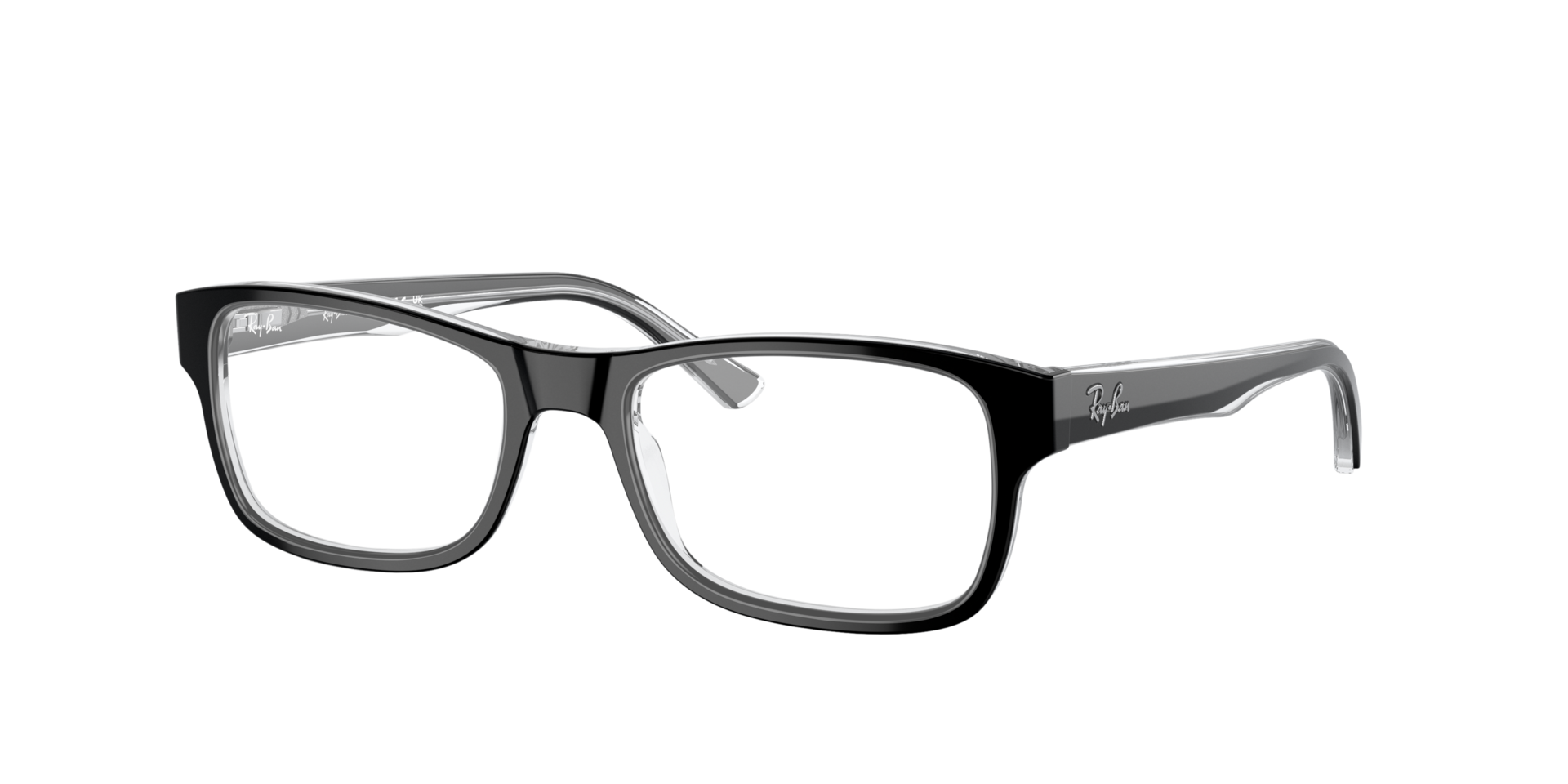 RB5268 Black On Transparent AcetateEyeglass Frames for Glasses Direct, Angle View