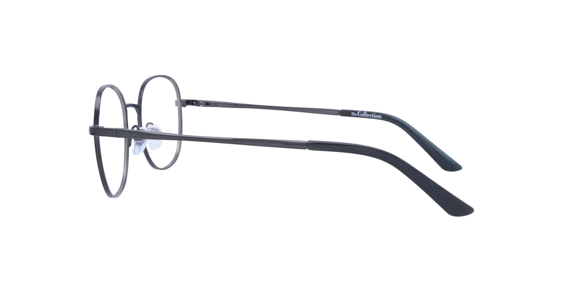 Harlan Shiny Black MetalEyeglass Frames for Glasses Direct, Side View