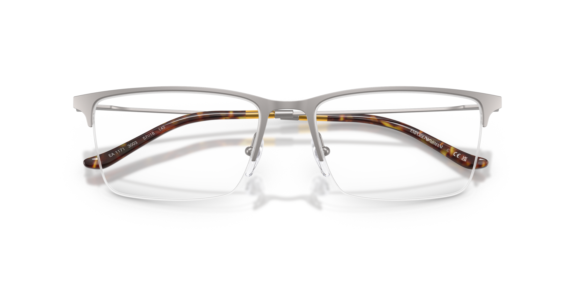 EA1171 Matte Gunmetal MetalEyeglass Frames for Glasses Direct, Closed View
