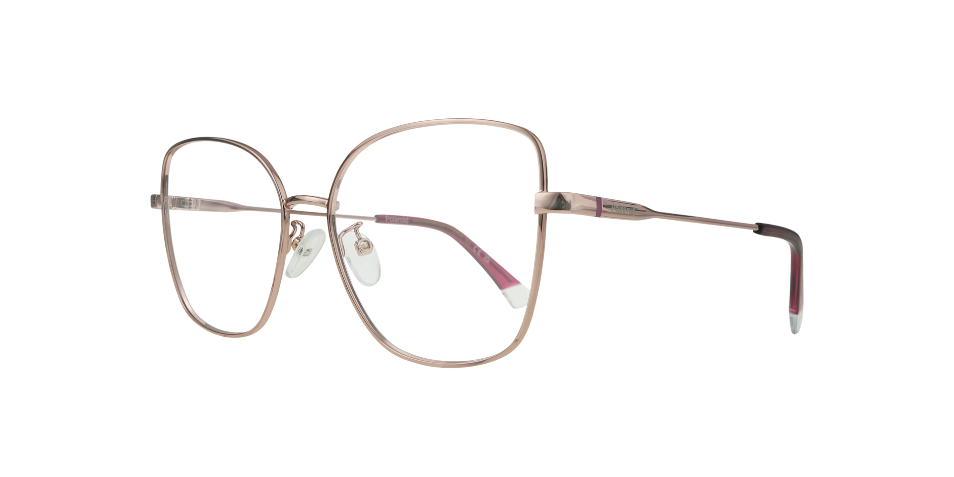 PLD D521/G Pink MetalEyeglass Frames for Glasses Direct, Angle View