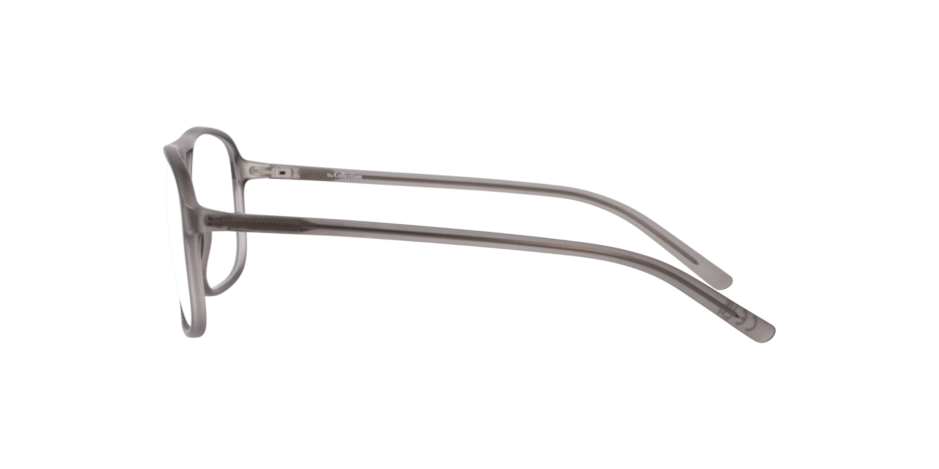 Matthew Crystal Grey PlasticEyeglass Frames for Glasses Direct, Side View