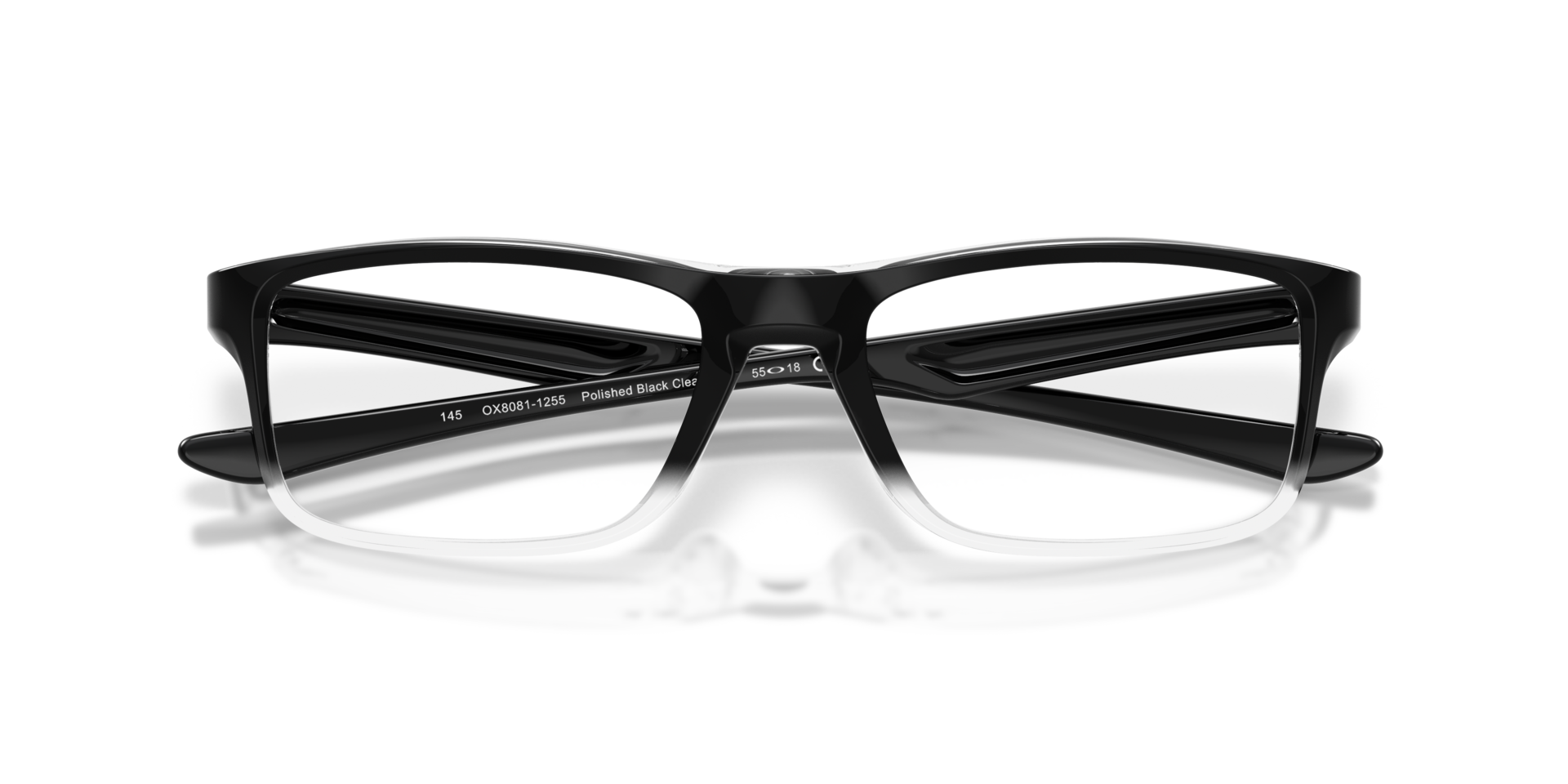 Plank 2.0 Polished Black Clear Fade PlasticEyeglass Frames for Glasses Direct, Closed View
