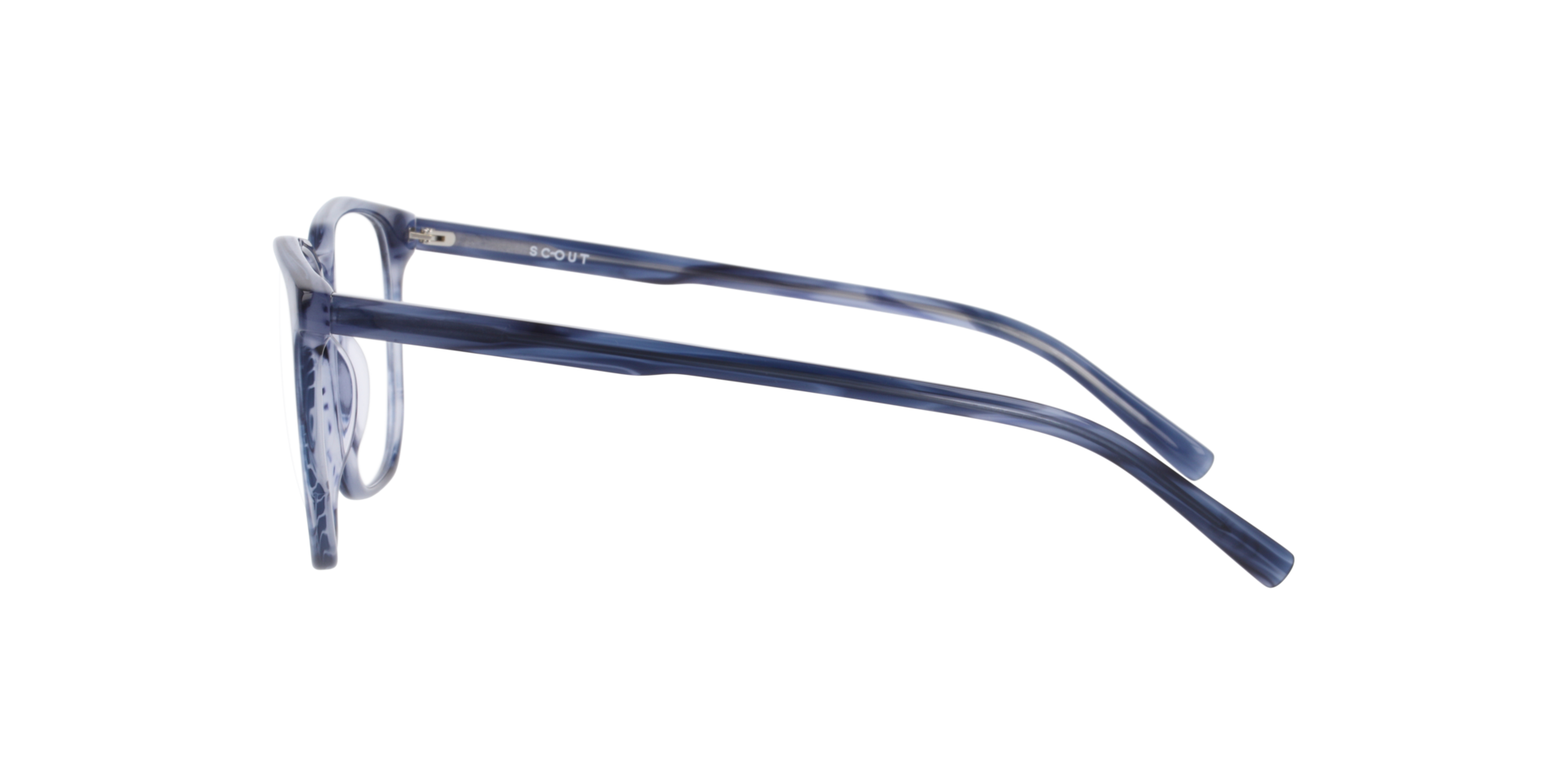 Milton Horn Blue AcetateEyeglass Frames for Glasses Direct, Side View