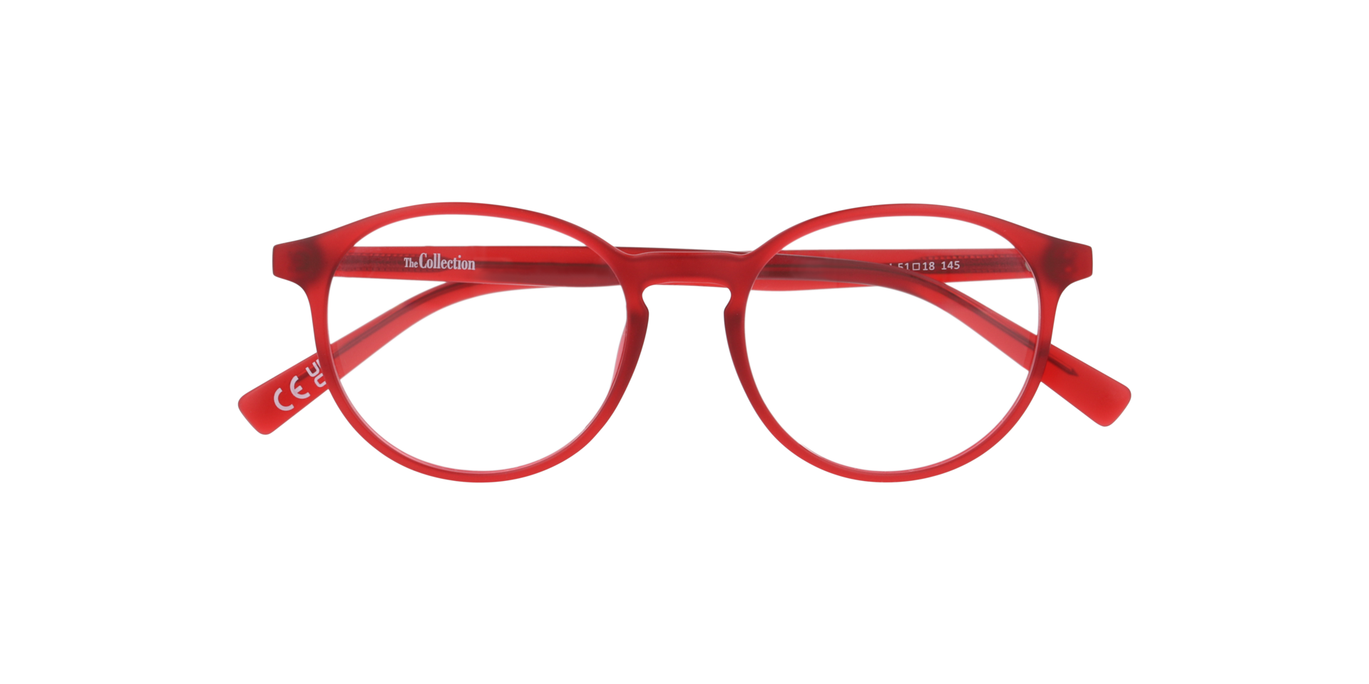 Joe Crystal Red PlasticEyeglass Frames for Glasses Direct, Closed View
