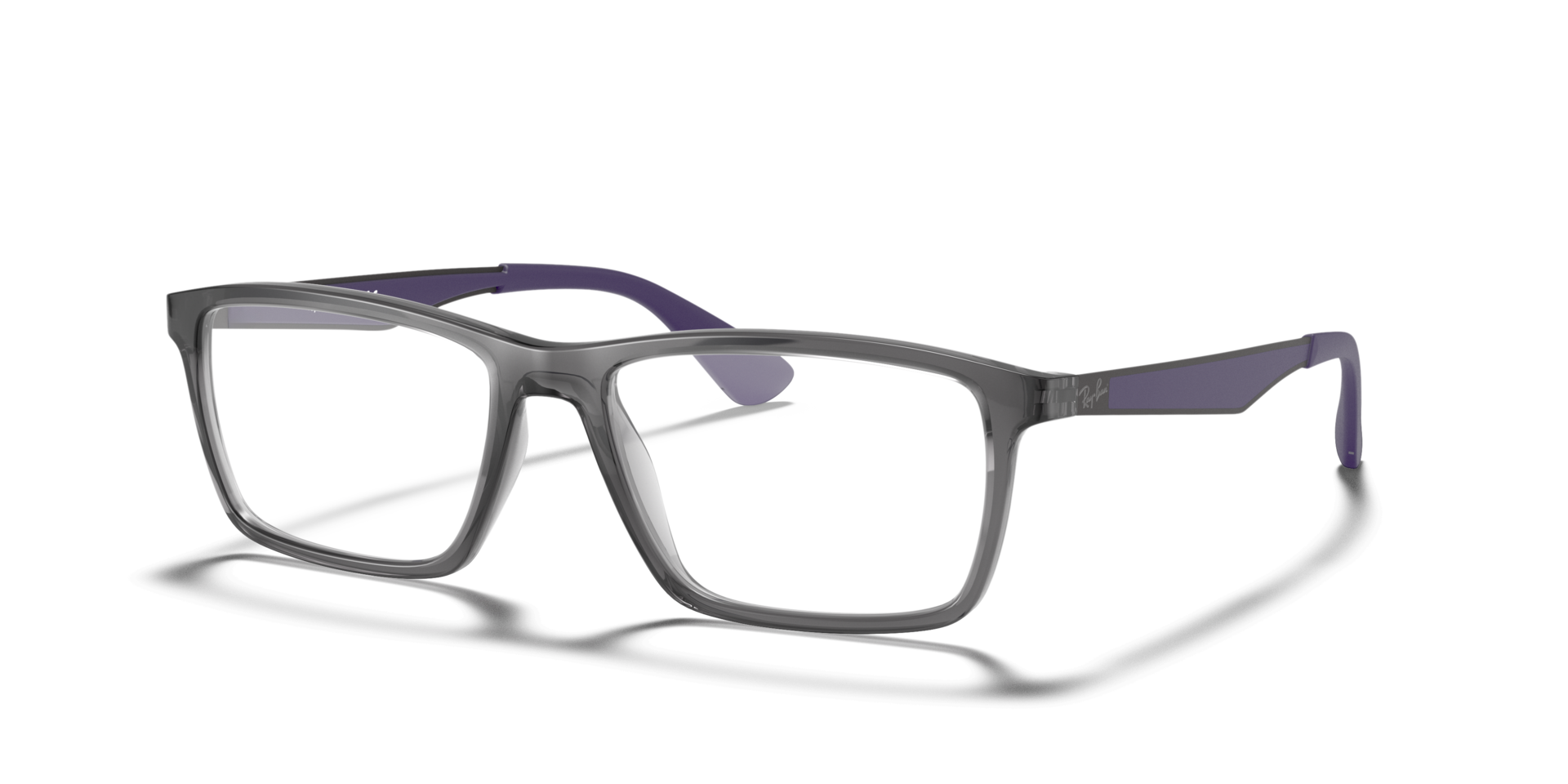 RB7056 Transparent Grey PlasticEyeglass Frames for Glasses Direct, Angle View