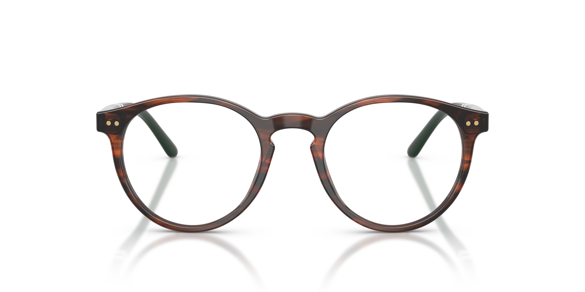PH2297 Shiny Striped Brown AcetateEyeglass Frames for Glasses Direct, Front View