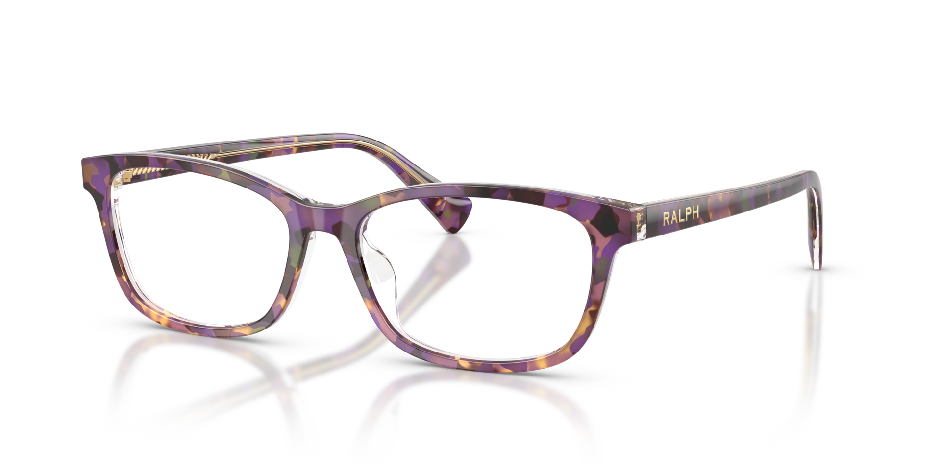 RA7194U Violet Havana & Transparent AcetateEyeglass Frames for Glasses Direct, Angle View