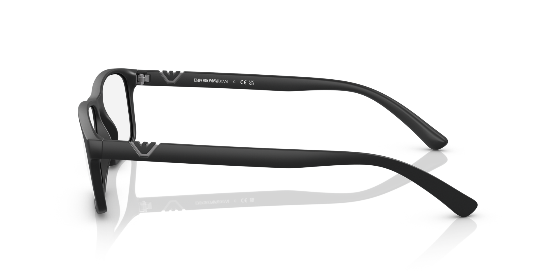 EA3213 Matte Black PlasticEyeglass Frames for Glasses Direct, Side View