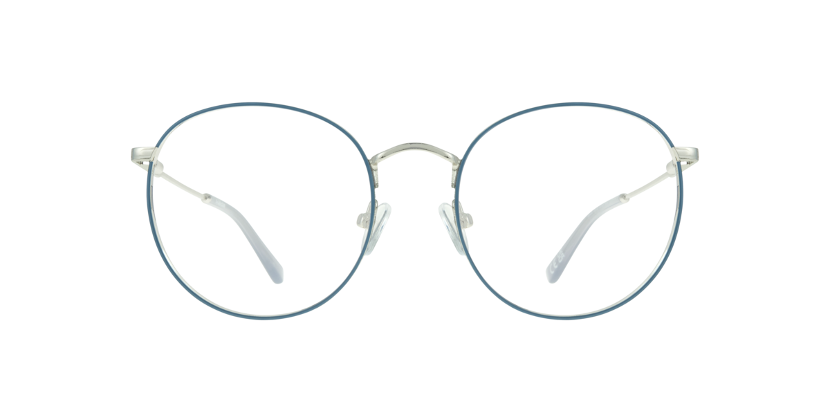 Shiny Silver/Blue phantos Metal eyeglasses Online - Full Rim - Kade