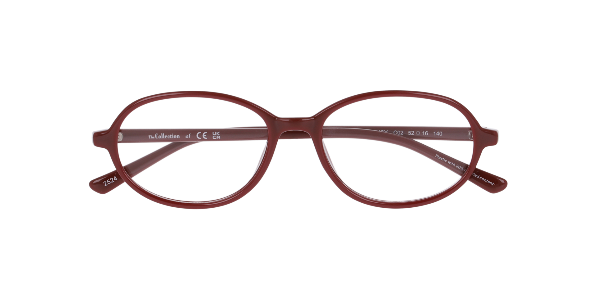 Nancy Burgundy PlasticEyeglass Frames for Glasses Direct, Closed View