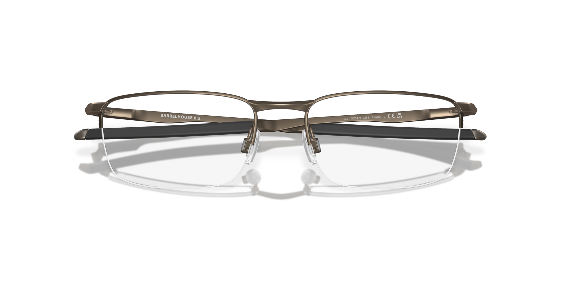 Barrelhouse™ 0.5 Pewter MetalEyeglass Frames for Glasses Direct, Closed View