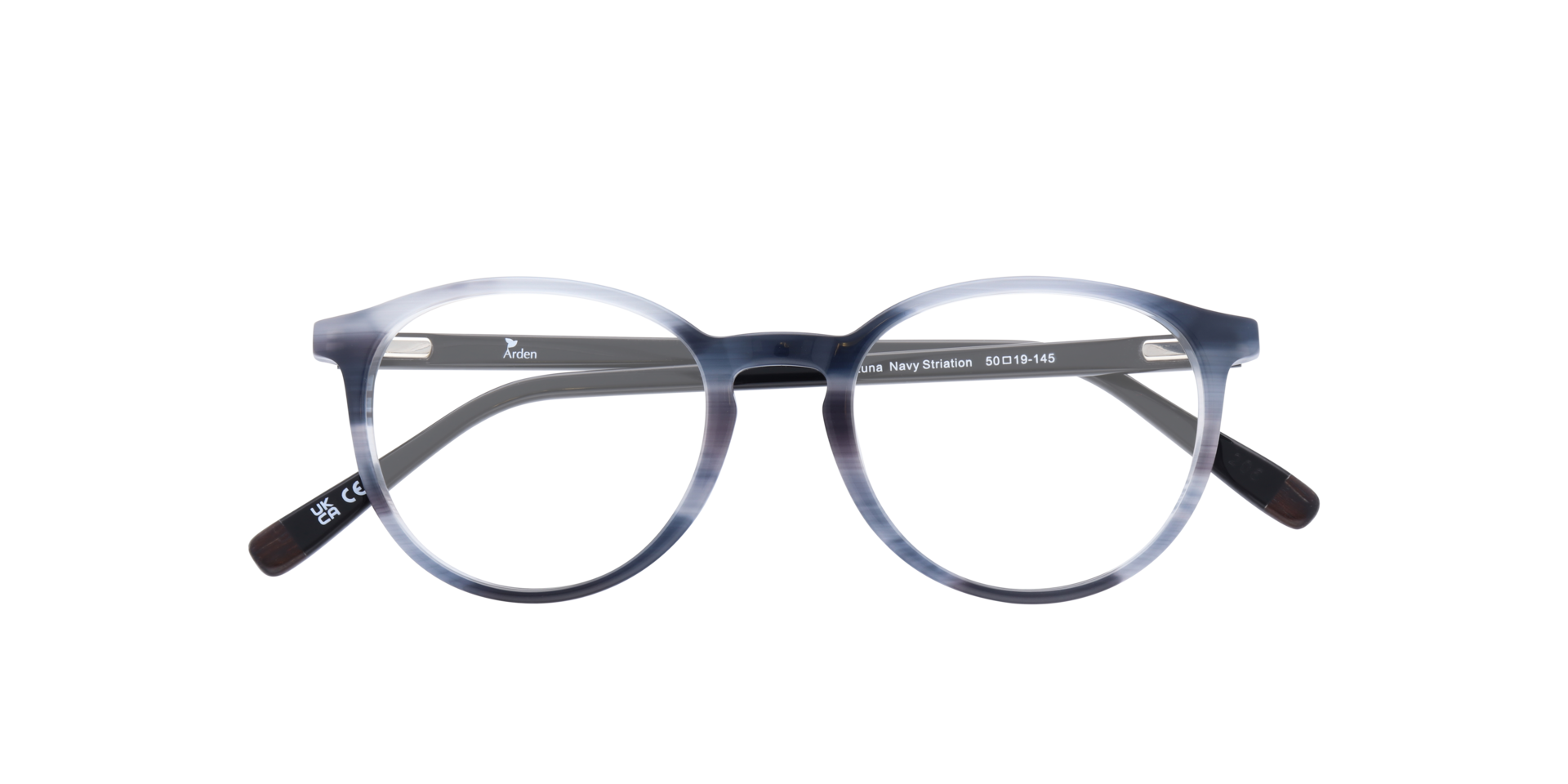 Luna1 Navy Striation AcetateEyeglass Frames for Glasses Direct, Closed View