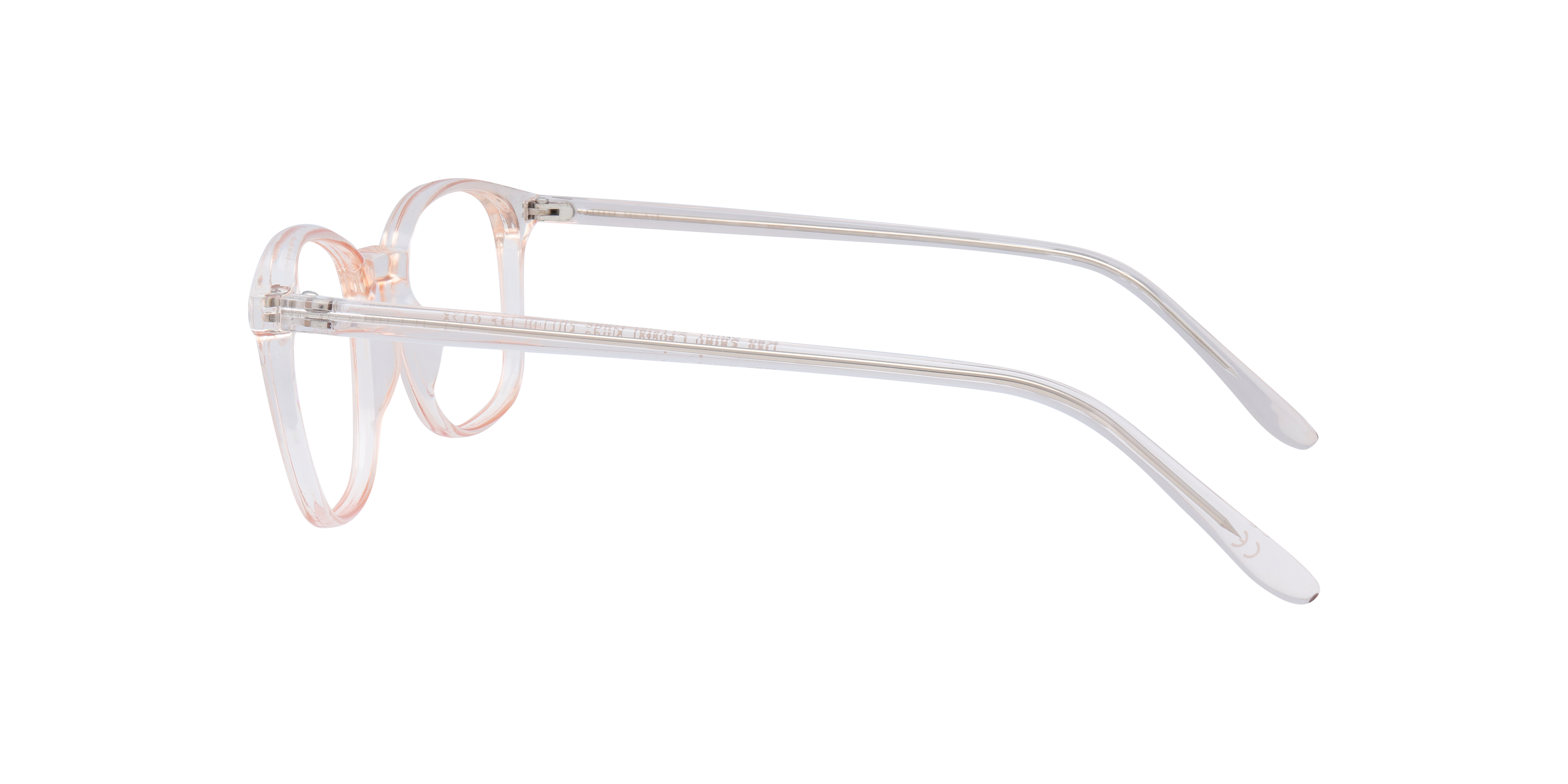 Dax Shiny Crystal Nude PlasticEyeglass Frames for Glasses Direct, Side View