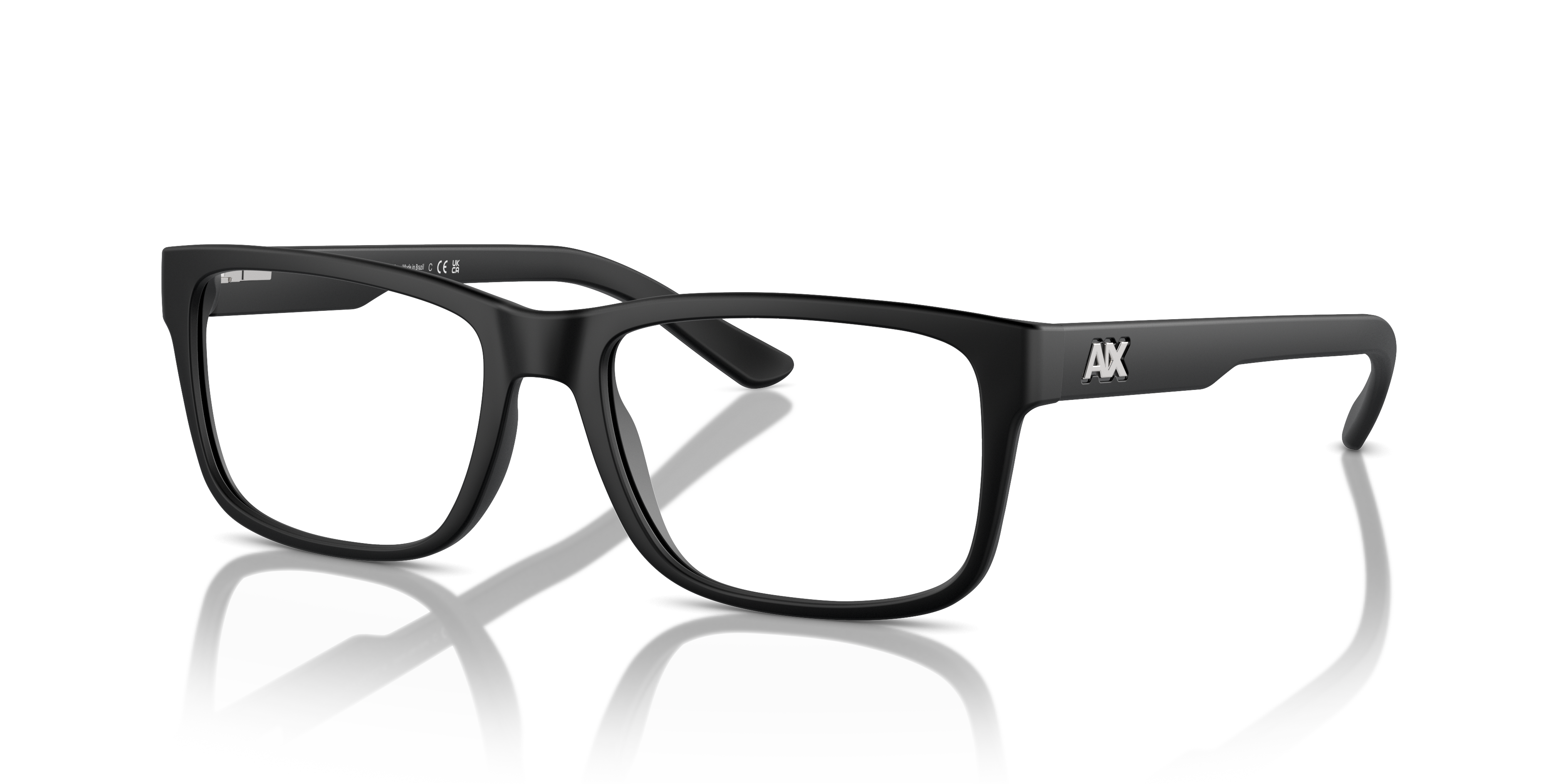 AX3016 Matte Black PlasticEyeglass Frames for Glasses Direct, Angle View