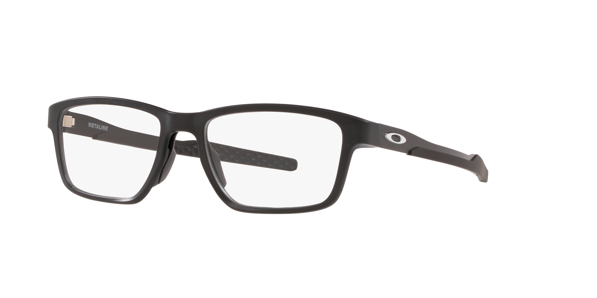 Metalink Satin Black PlasticEyeglass Frames for Glasses Direct, Angle View