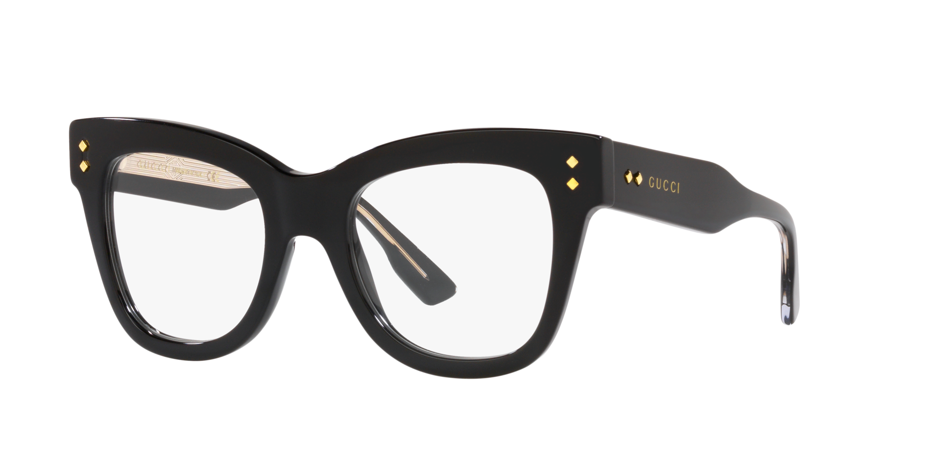 GC001812 Black AcetateEyeglass Frames for Glasses Direct, Angle View