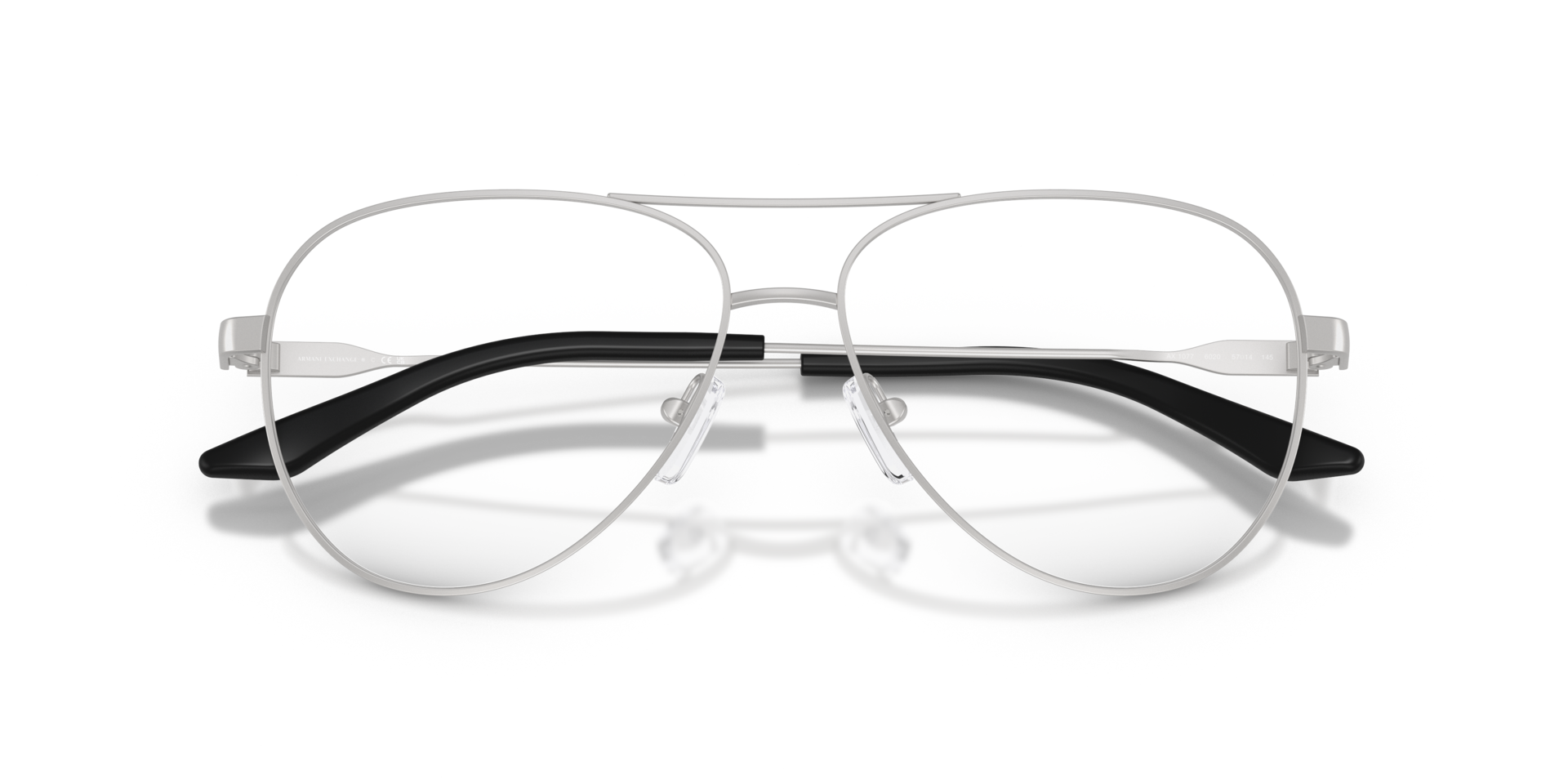 AX1077 Matte Silver MetalEyeglass Frames for Glasses Direct, Closed View