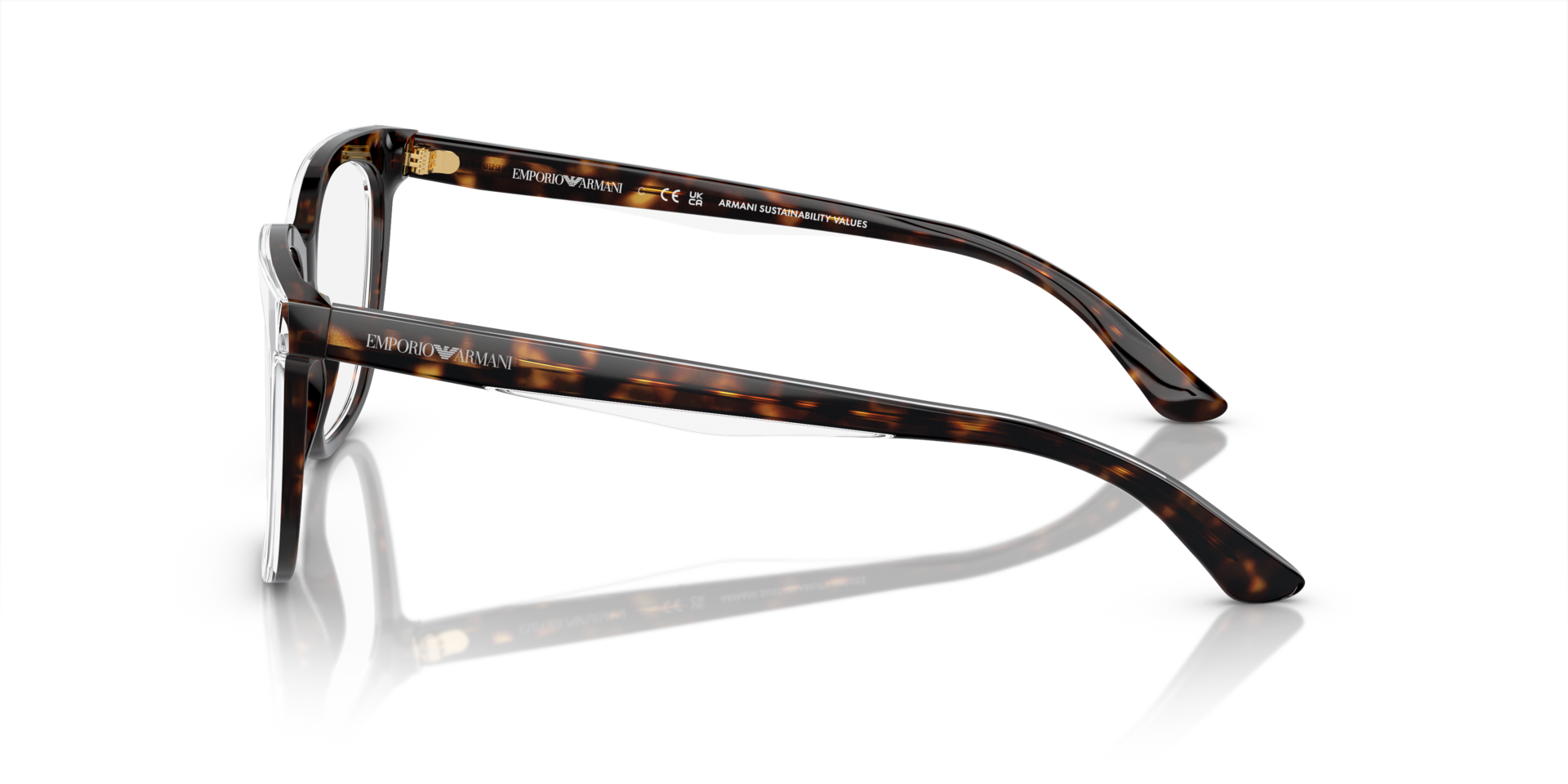 EA3228 Shiny Havana & Top Crystal AcetateEyeglass Frames for Glasses Direct, Side View
