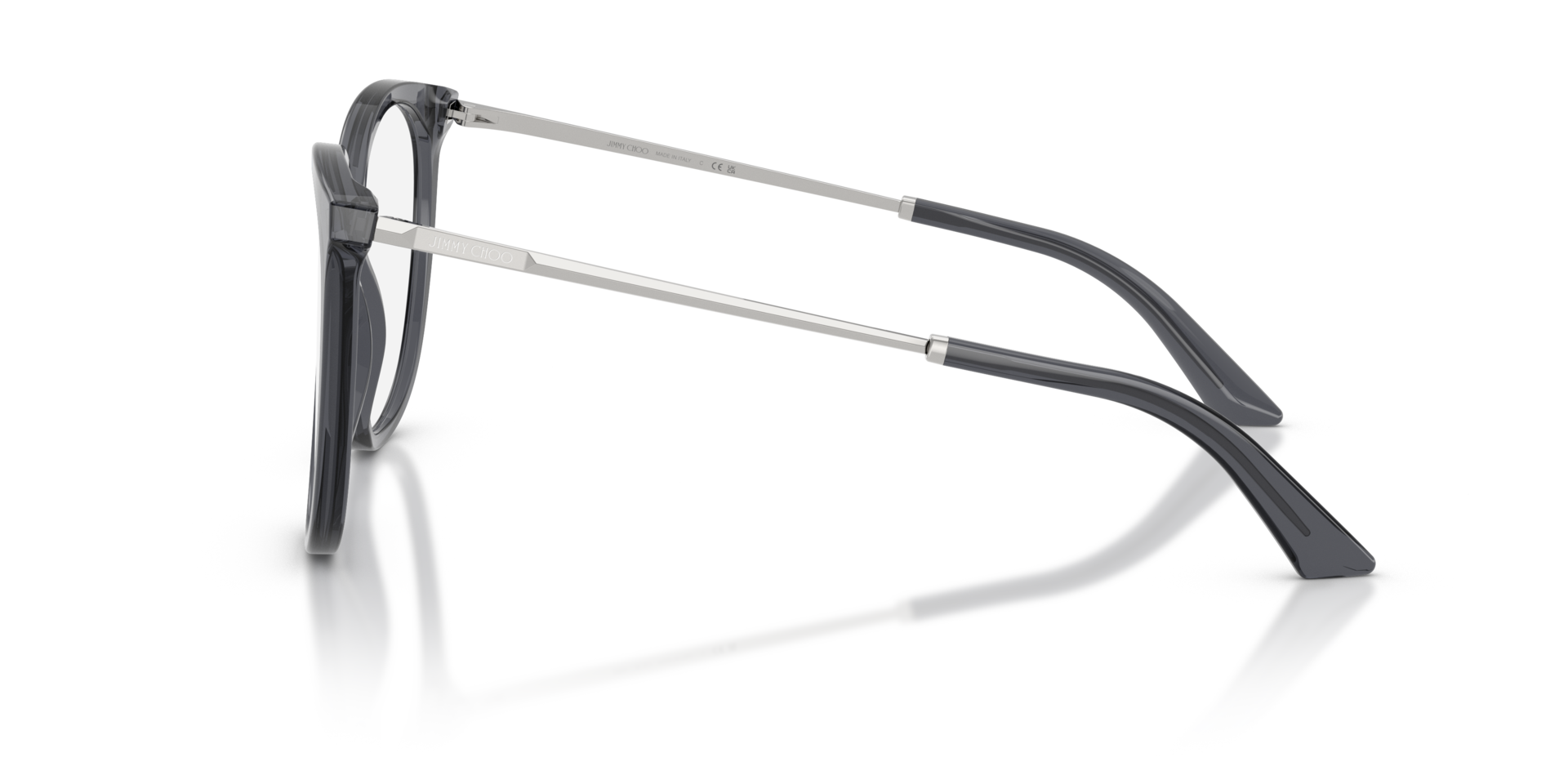JC3060 Transparent Grey AcetateEyeglass Frames for Glasses Direct, Side View