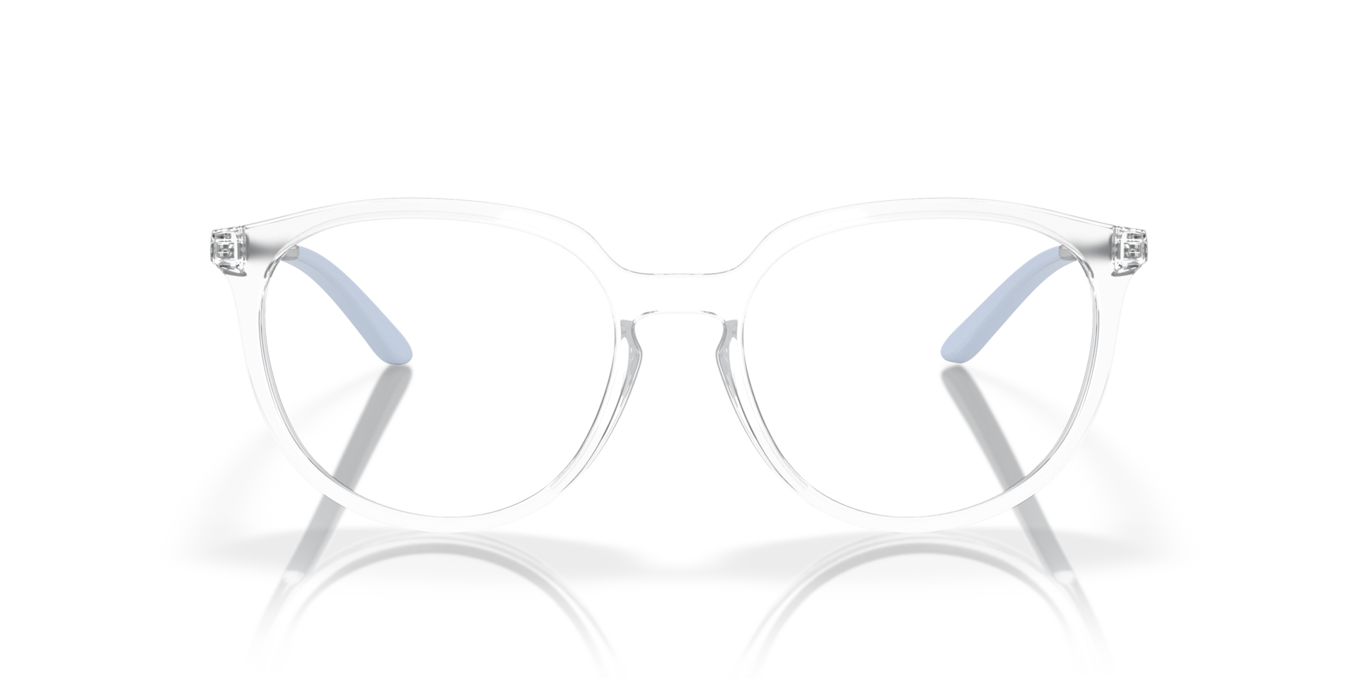 BMNG Polished Clear PlasticEyeglass Frames for Glasses Direct, Front View