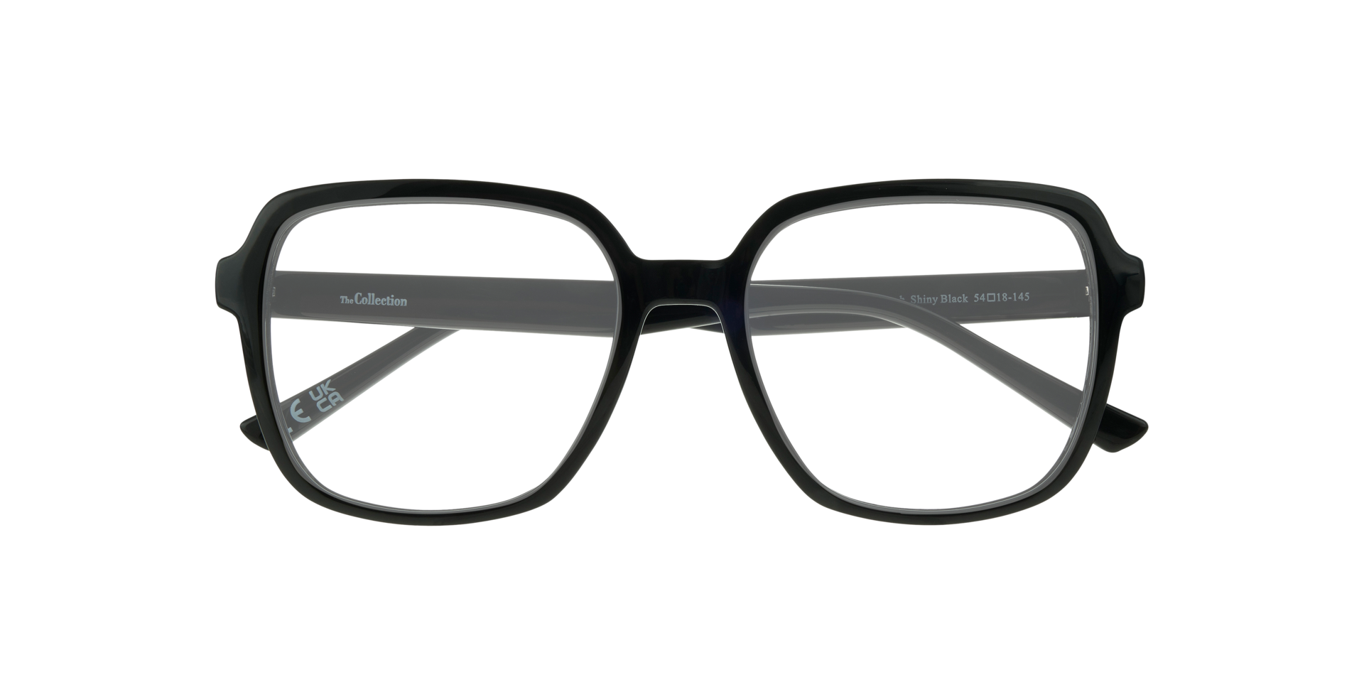 Leigh Shiny Black PlasticEyeglass Frames for Glasses Direct, Closed View