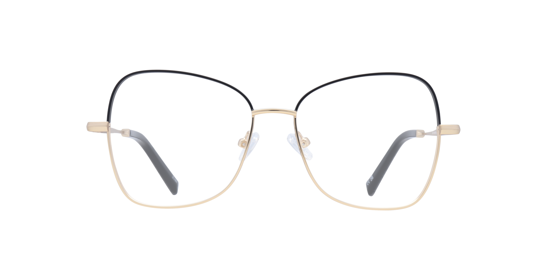 Geri Matte Gold & Black MetalEyeglass Frames for Glasses Direct, Front View