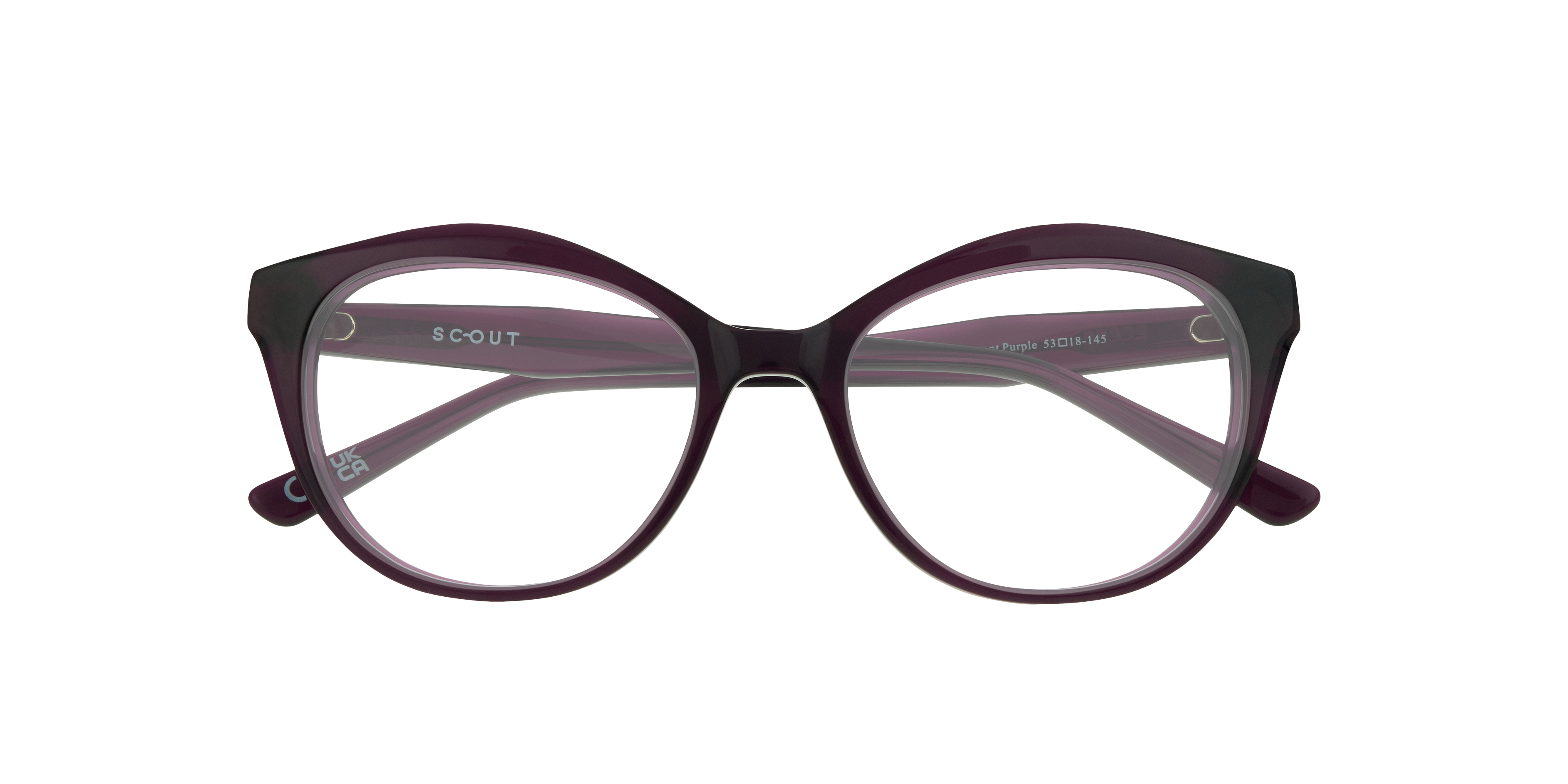 Kelly Translucent Purple AcetateEyeglass Frames for Glasses Direct, Closed View
