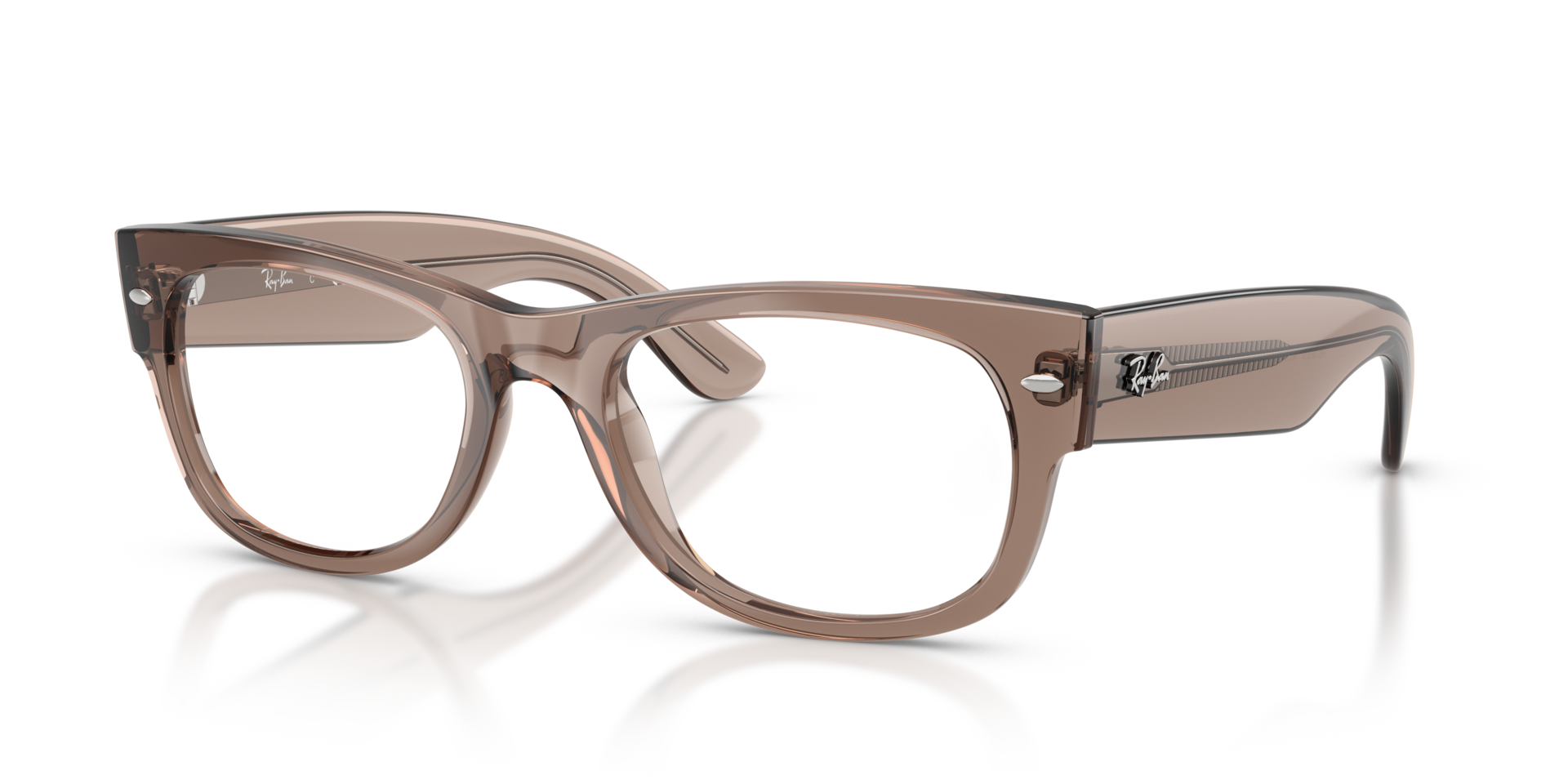 RB0832V Transparent Taupe Beige PlasticEyeglass Frames for Glasses Direct, Angle View