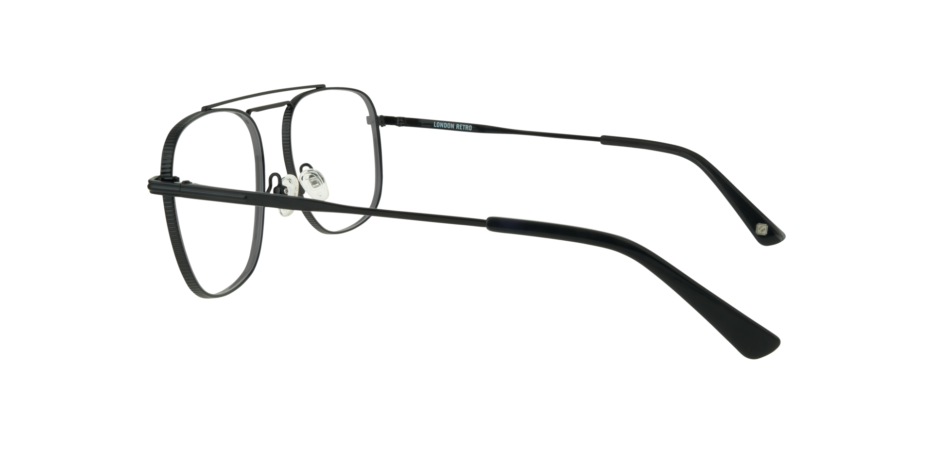 Jacob Shiny Black MetalEyeglass Frames for Glasses Direct, Side View
