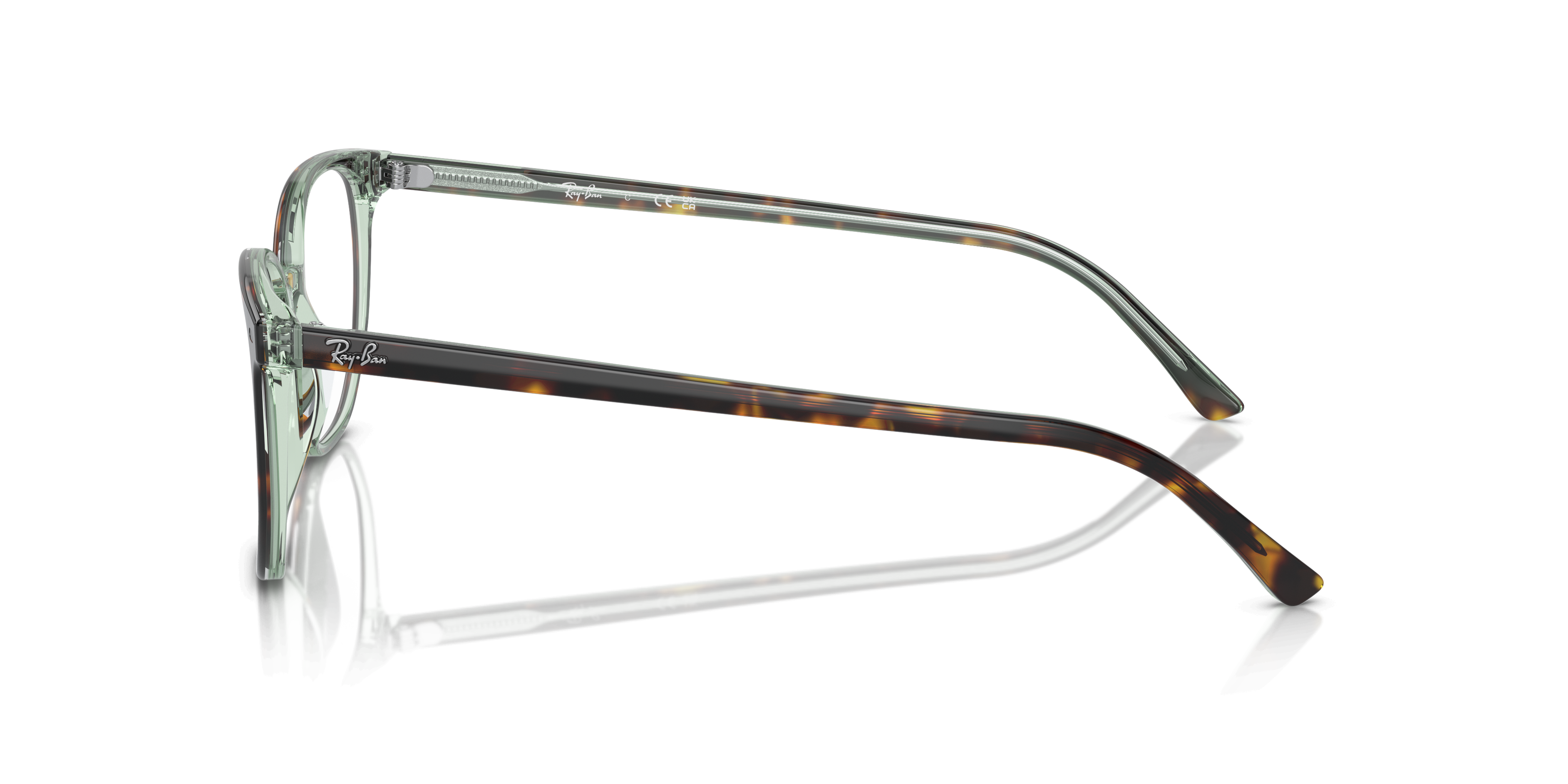 RB5397 Havana On Transparent Green AcetateEyeglass Frames for Glasses Direct, Side View