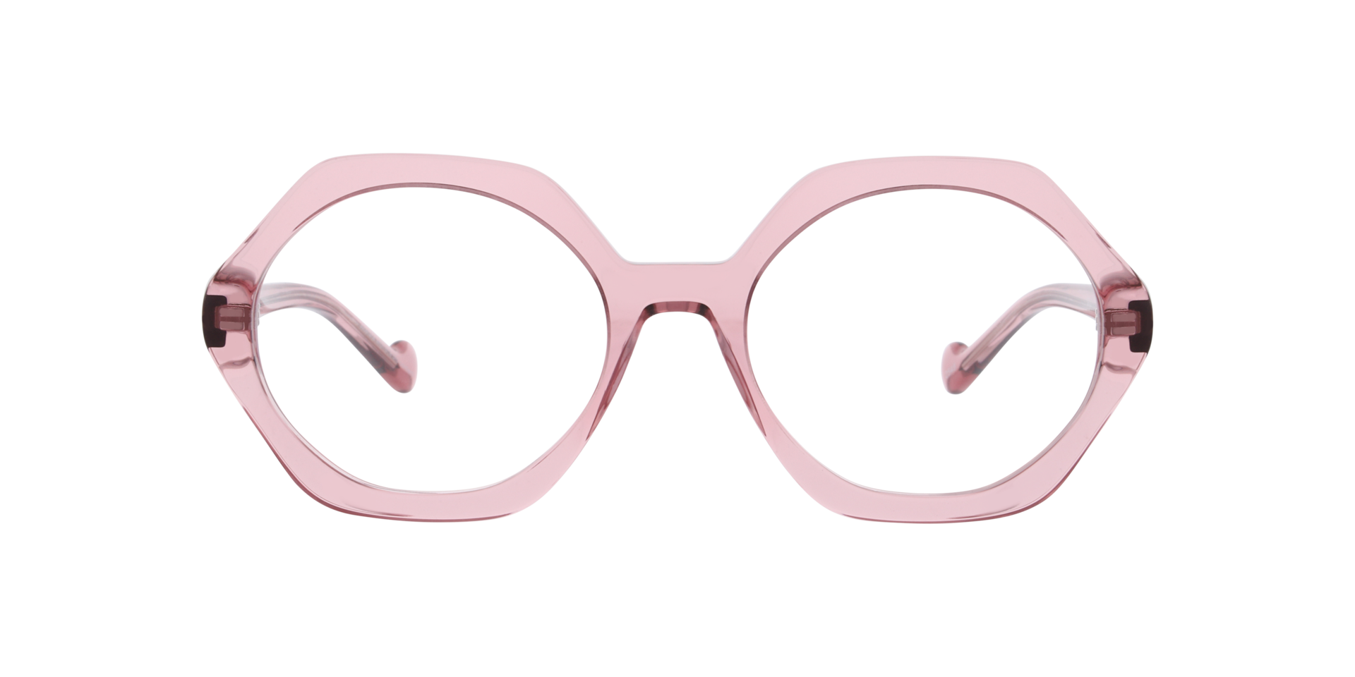 Margaret Transparent Pink AcetateEyeglass Frames for Glasses Direct, Front View