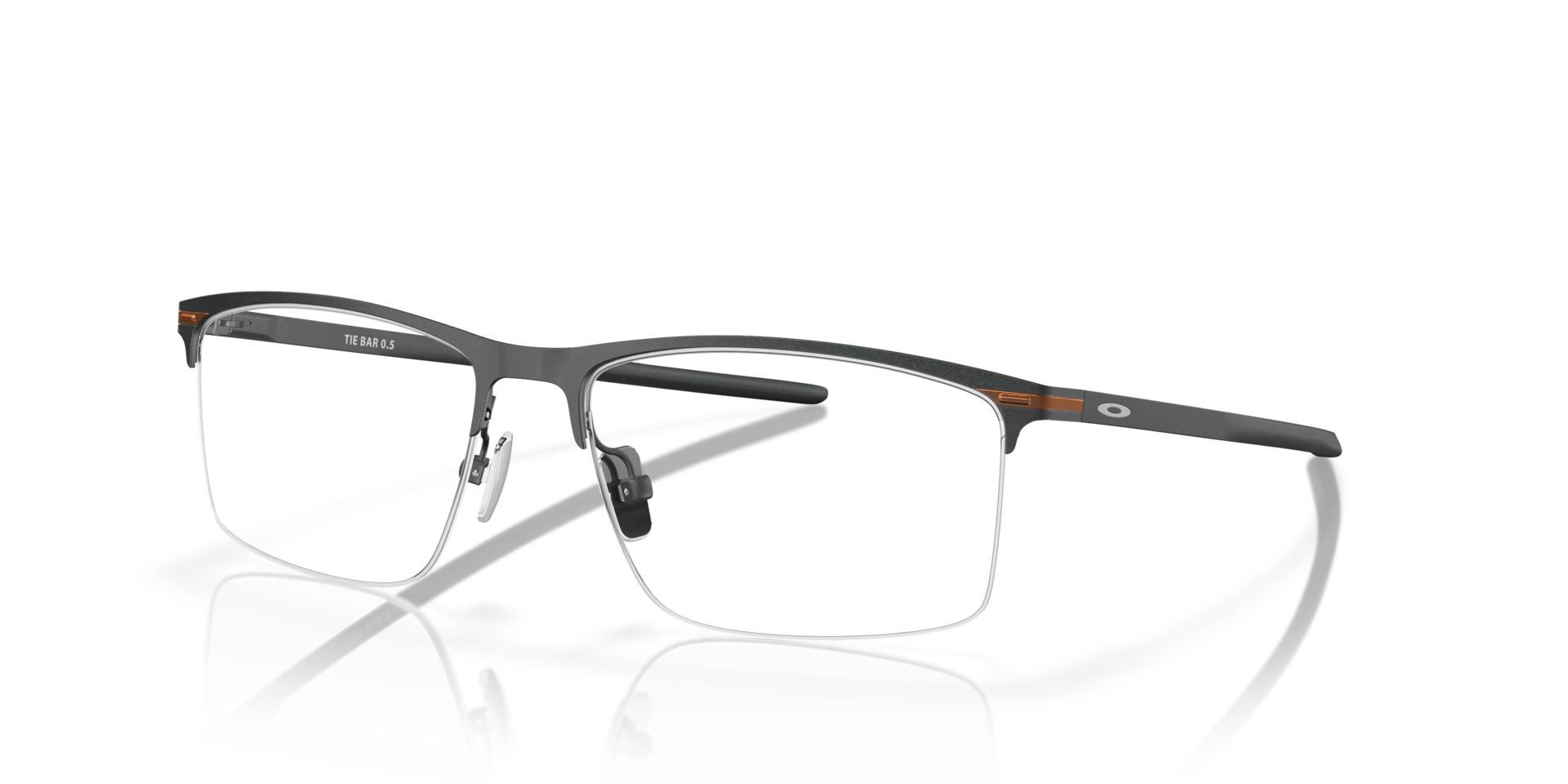 Tie Bar™ 0.5 Satin Light Steel TitaniumEyeglass Frames for Glasses Direct, Angle View