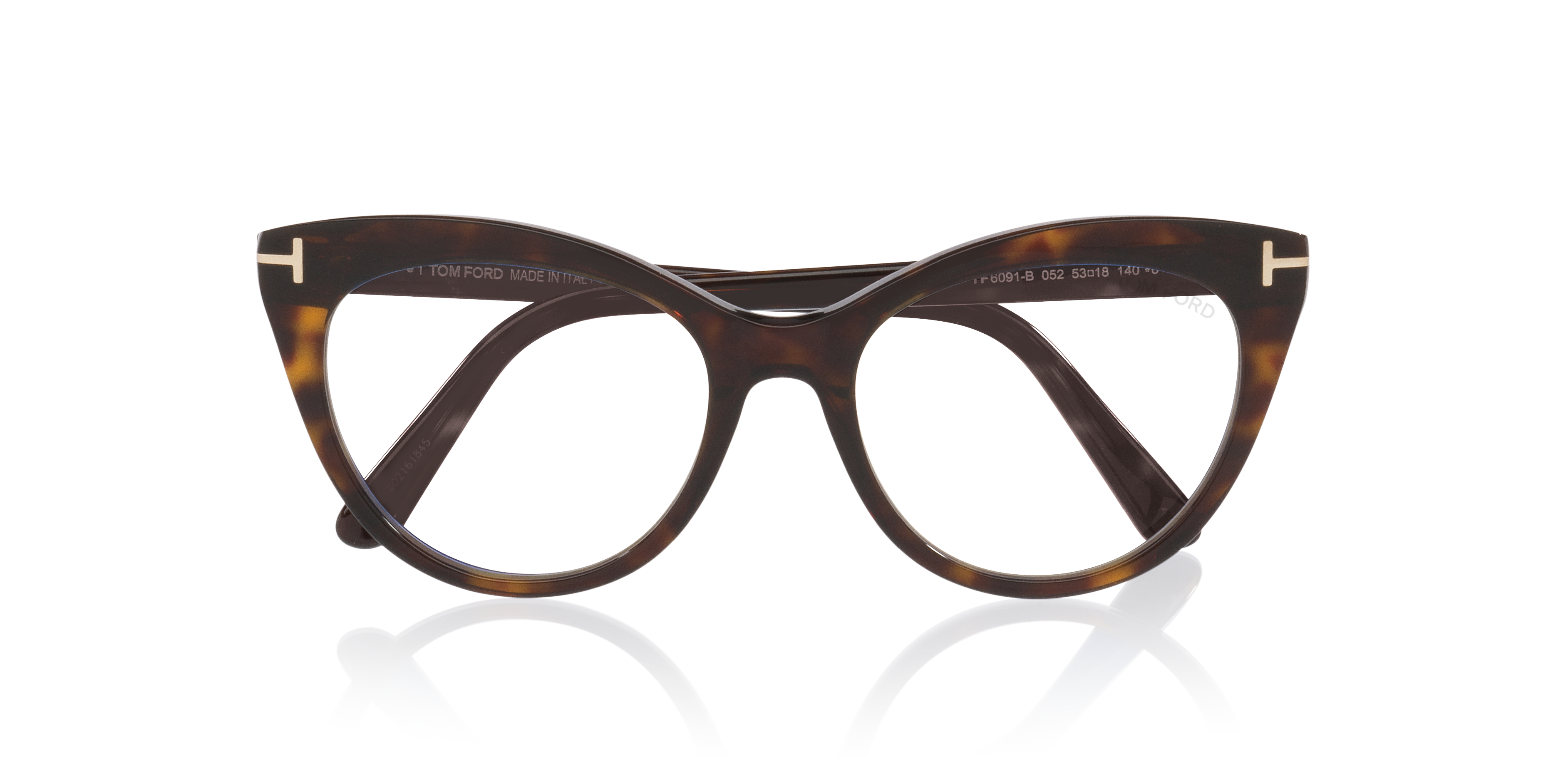 FT6091-B Tortoise AcetateEyeglass Frames for Glasses Direct, Closed View