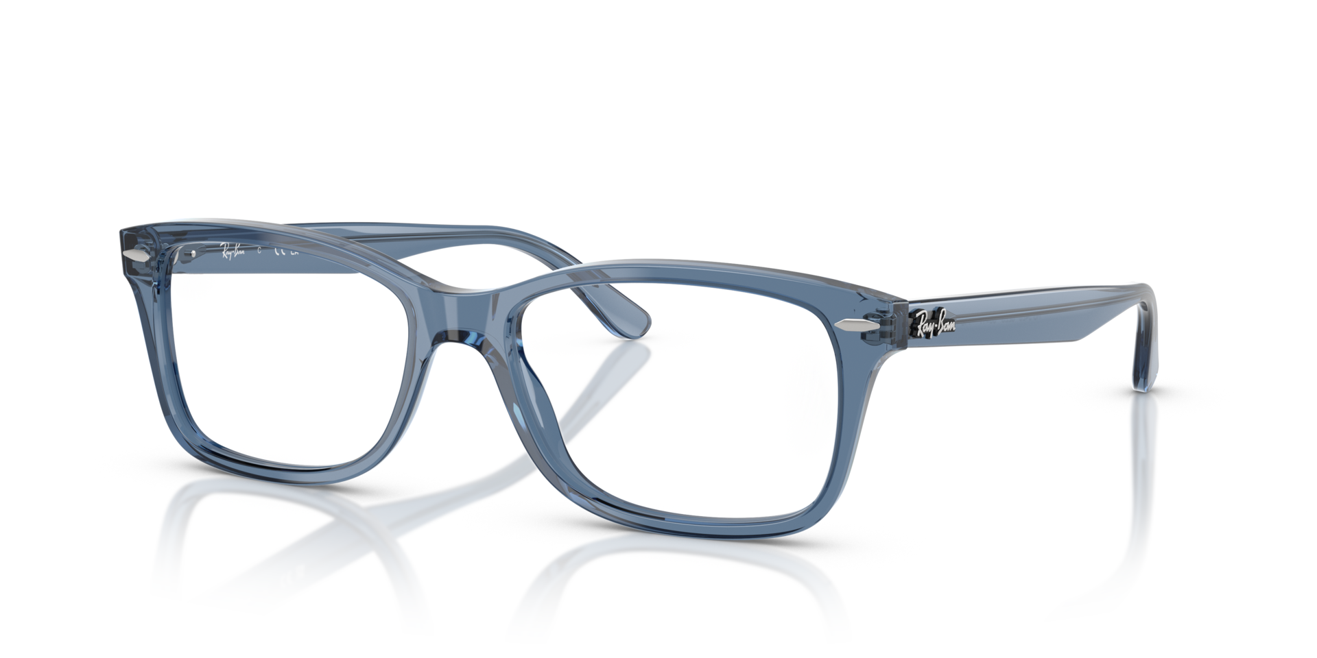 RB5428 Transparent Dark Blue AcetateEyeglass Frames for Glasses Direct, Angle View