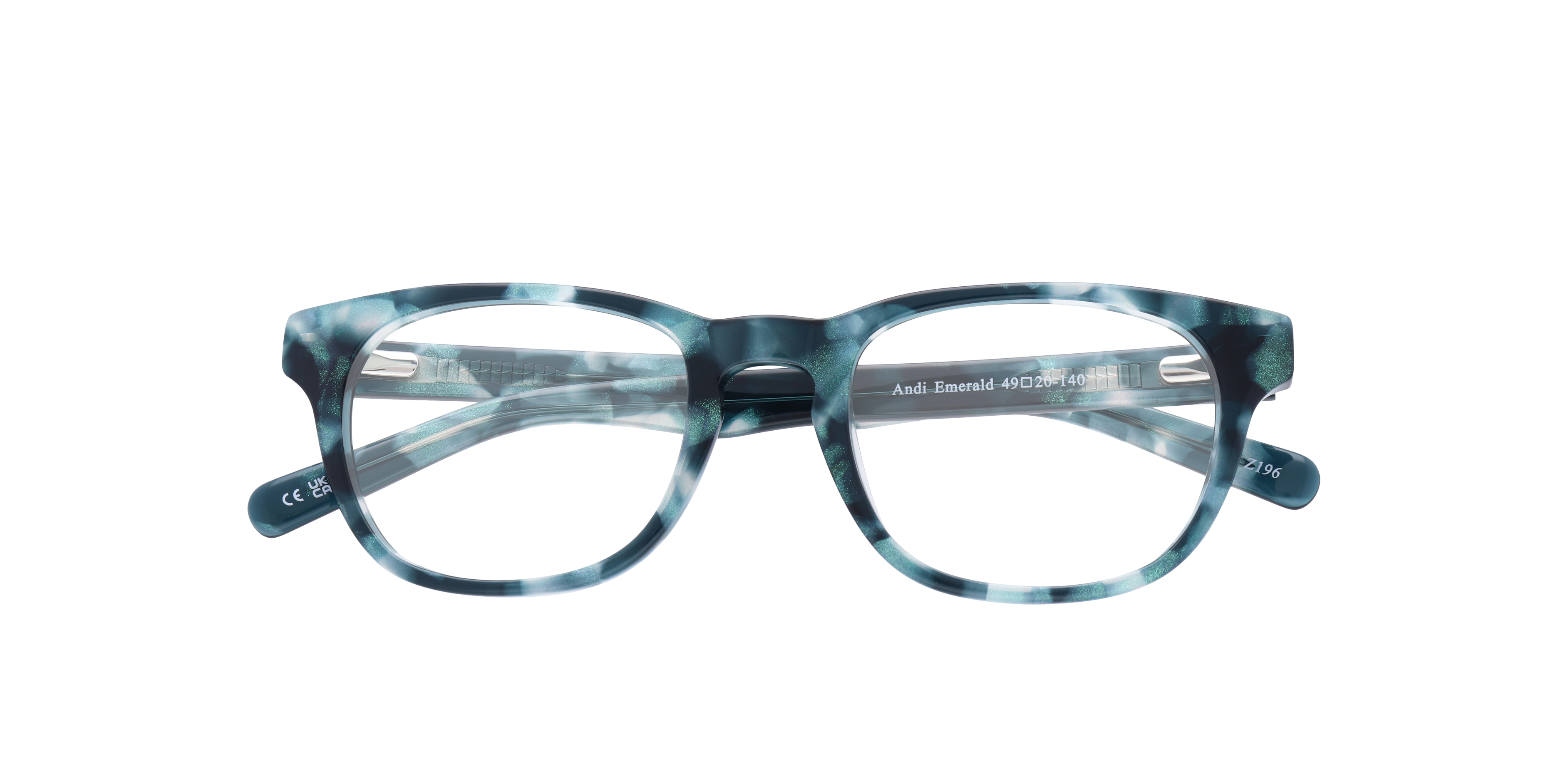 Andi Emerald AcetateEyeglass Frames for Glasses Direct, Closed View