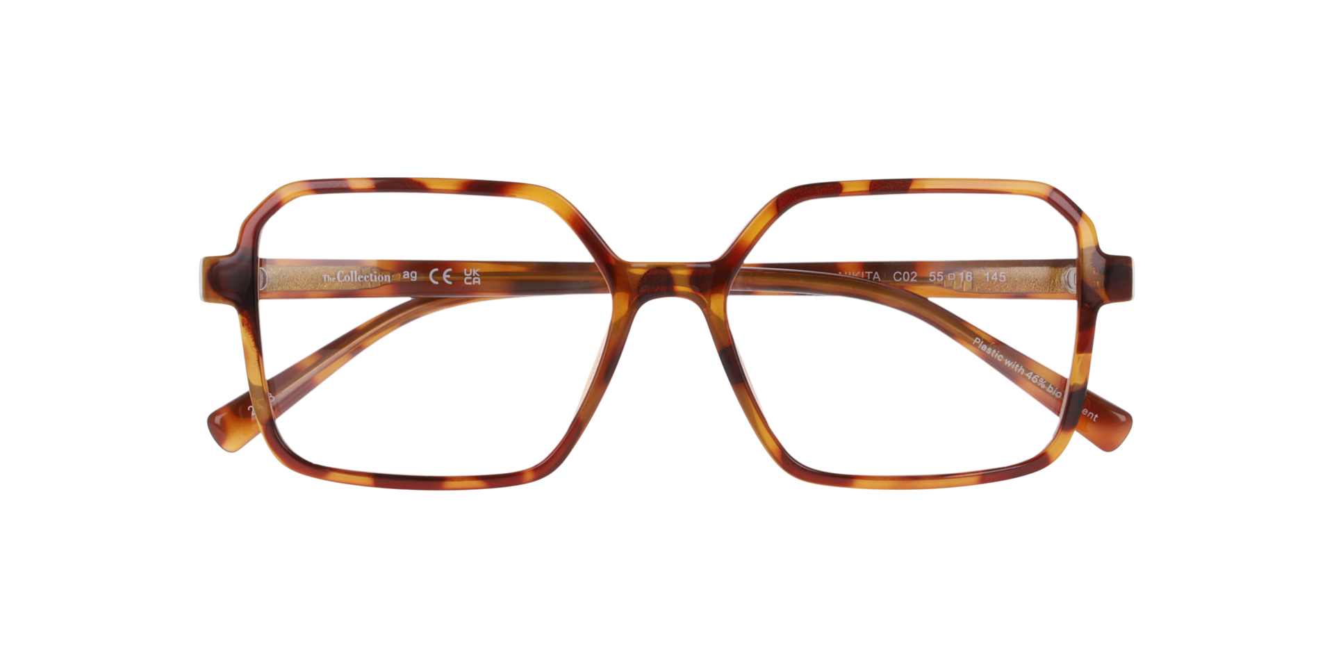 Nikita Sand Havana PlasticEyeglass Frames for Glasses Direct, Closed View