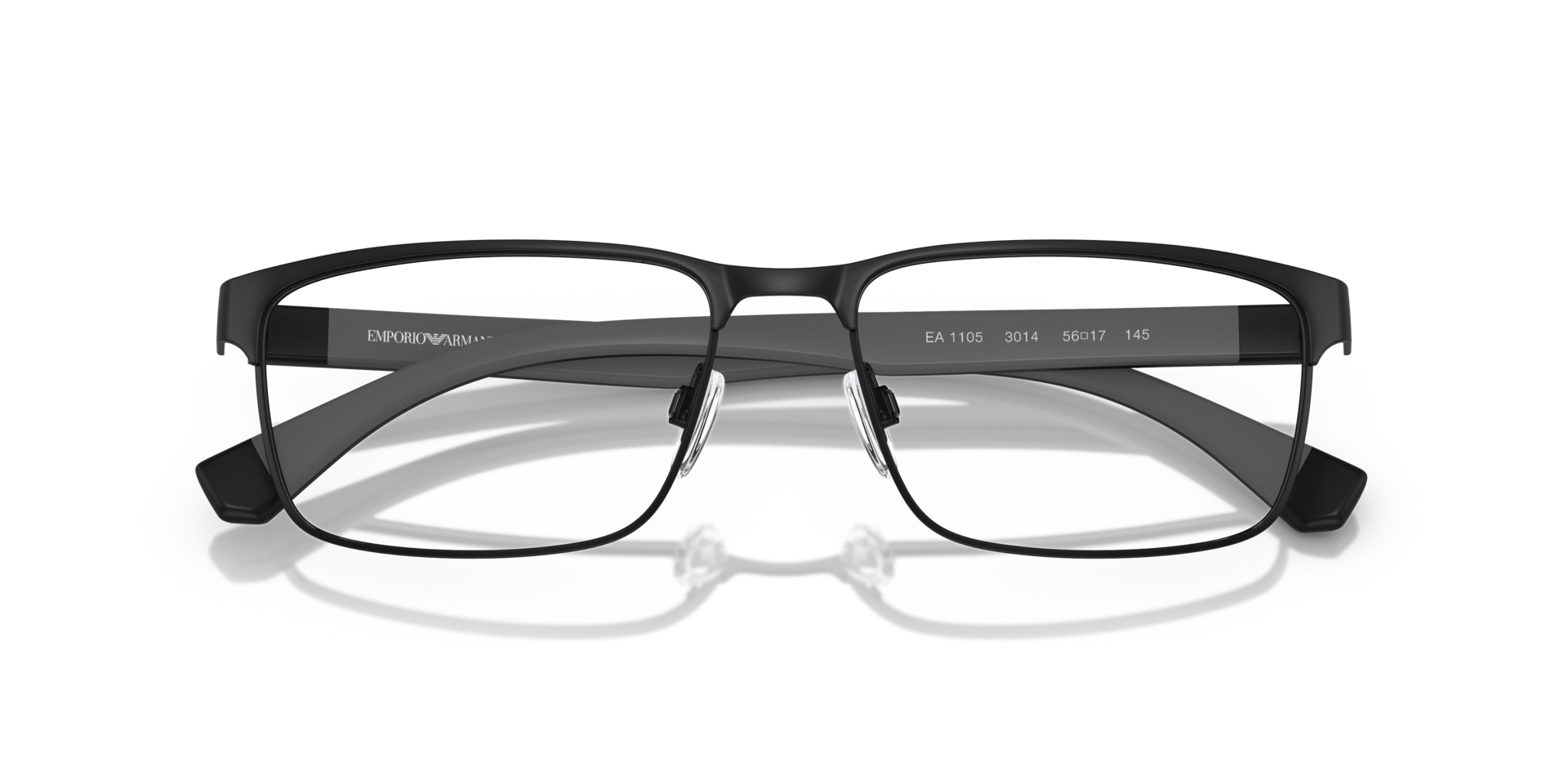 EA1105 Matte Black MetalEyeglass Frames for Glasses Direct, Closed View